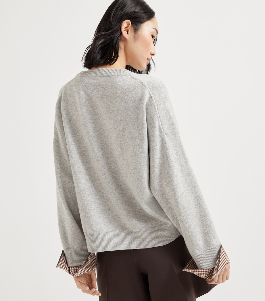 Cashmere Shirt-Cuff Sweater C072 Image 3