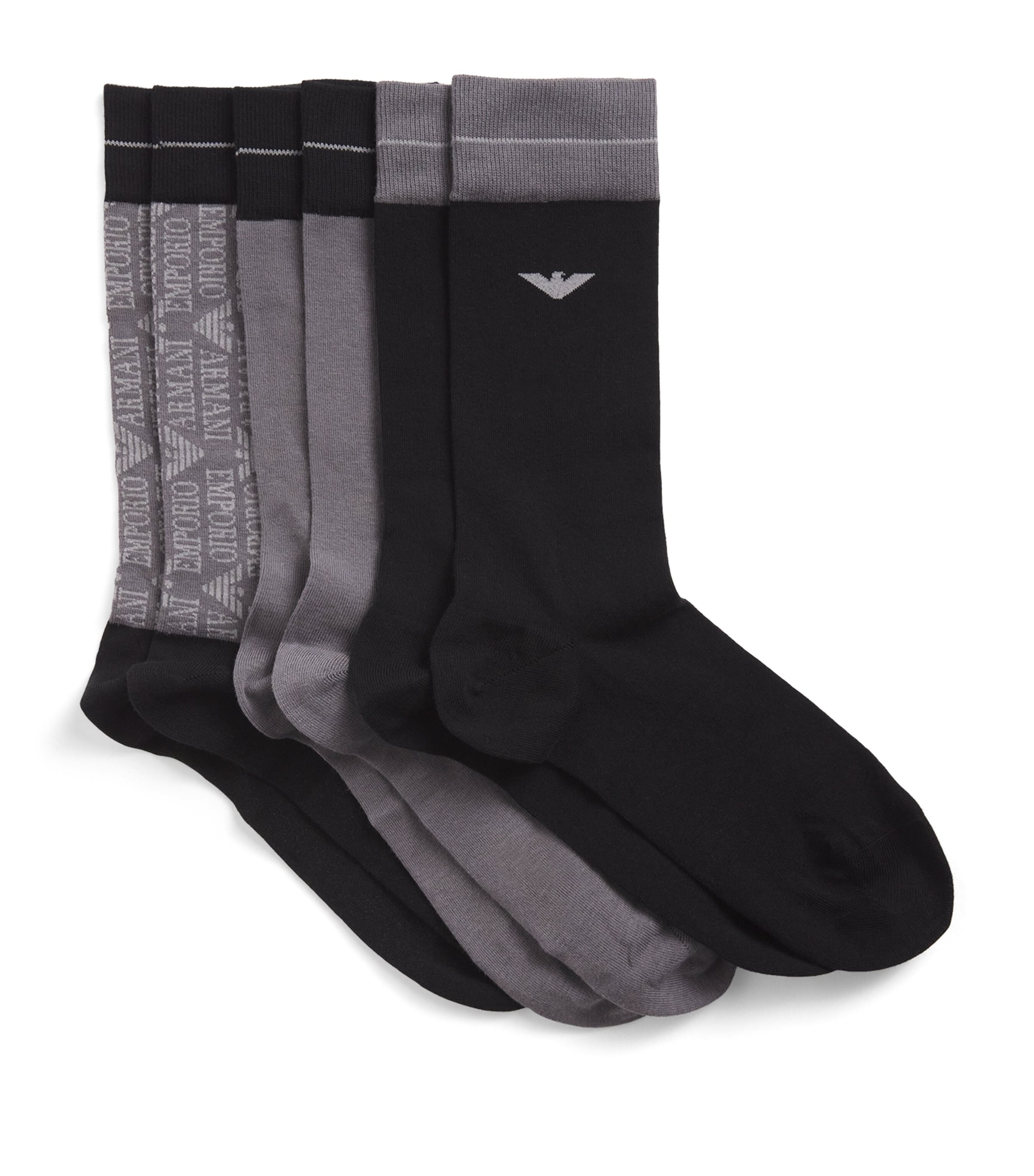 Emporio Armani Cotton Socks Gift Box In Gray