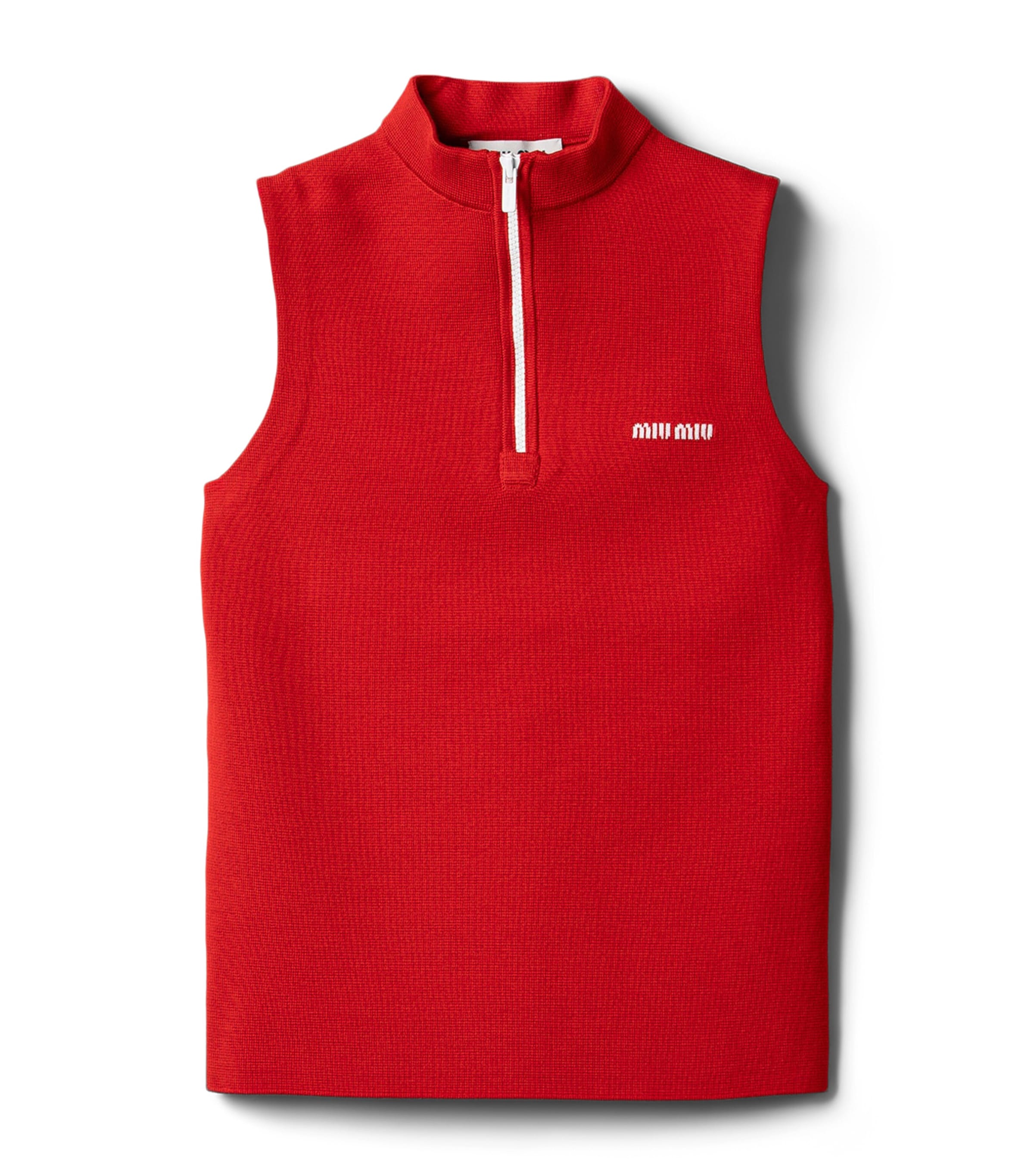 Miu Miu Womens Virgin Wool Half-Zip Sweater Image 1