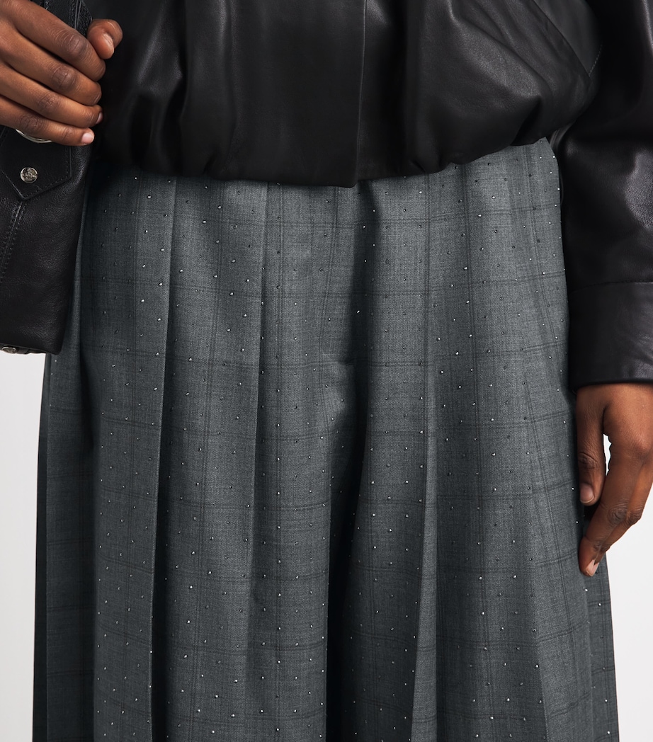 Sandro Paris Womens Wool Embellished Culottes Dark Grey Image 3