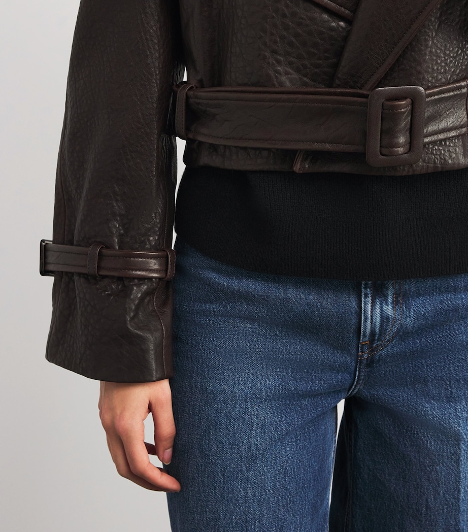 Lambskin Cropped Hatti Jacket RICH BROWN Image 6