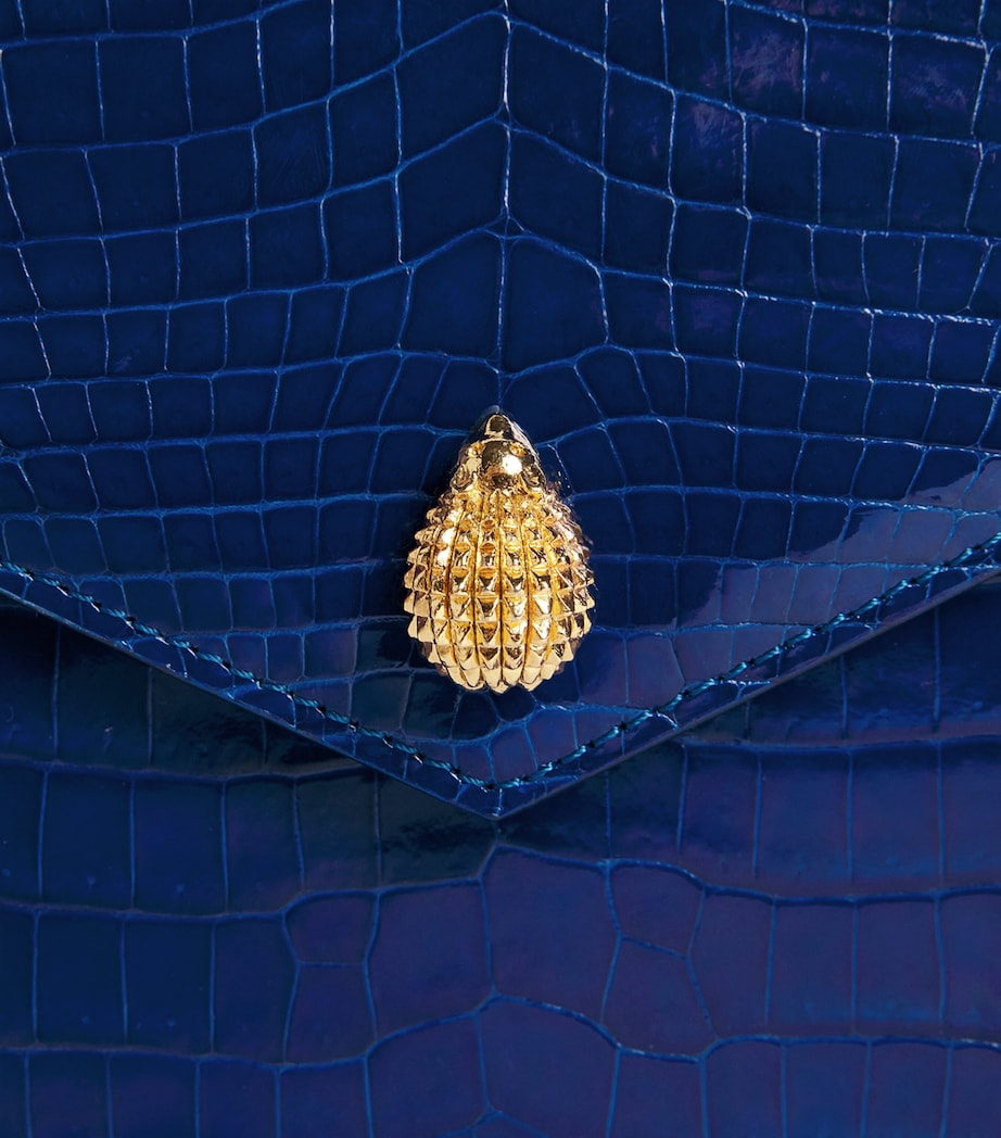 Ethan K Crocodile Leather Infinity Top-Handle Bag Bs Vedra Night Image 6