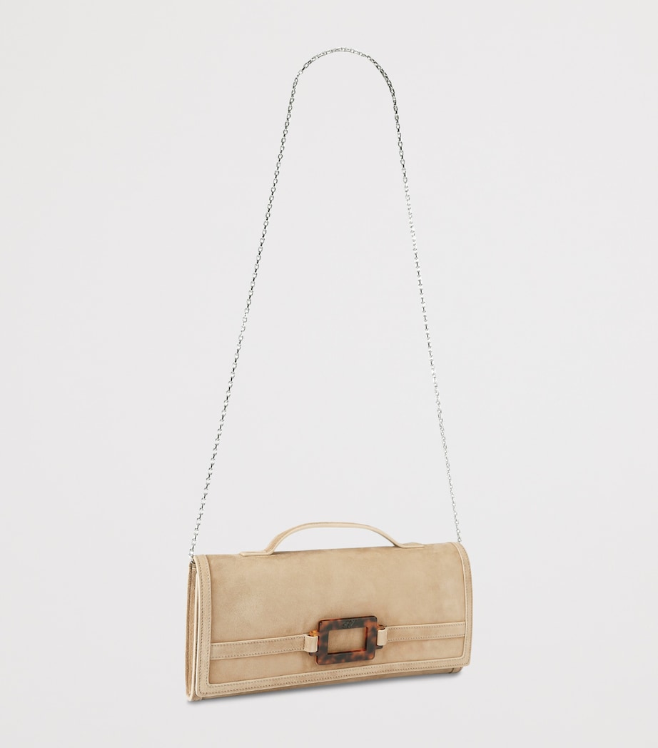 Suede Belle Vivier Clutch Bag BEIGE Image 4