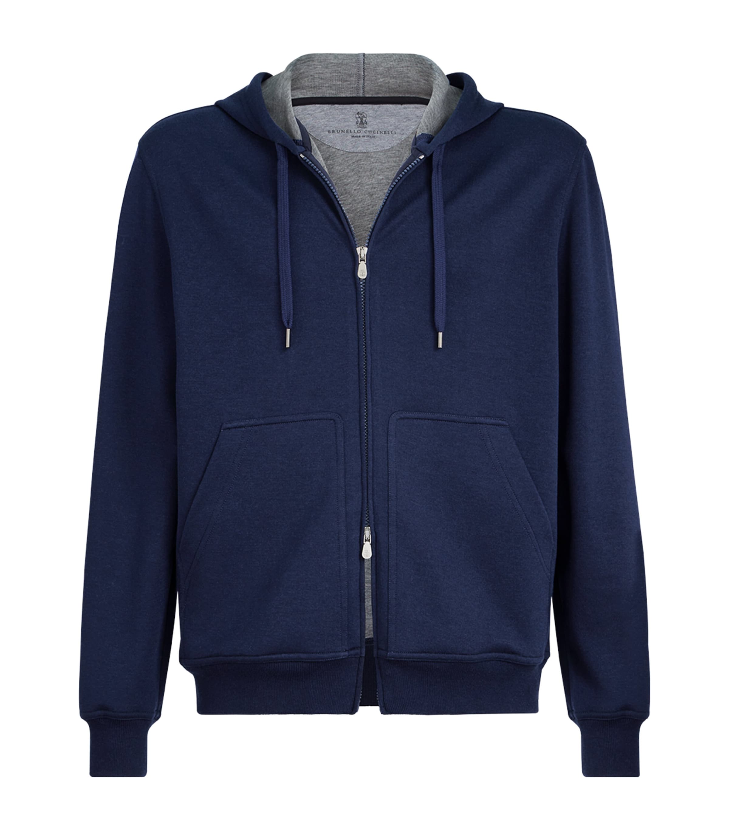 Brunello Cucinelli Mens French Terry Zip-Up Hoodie Image 1