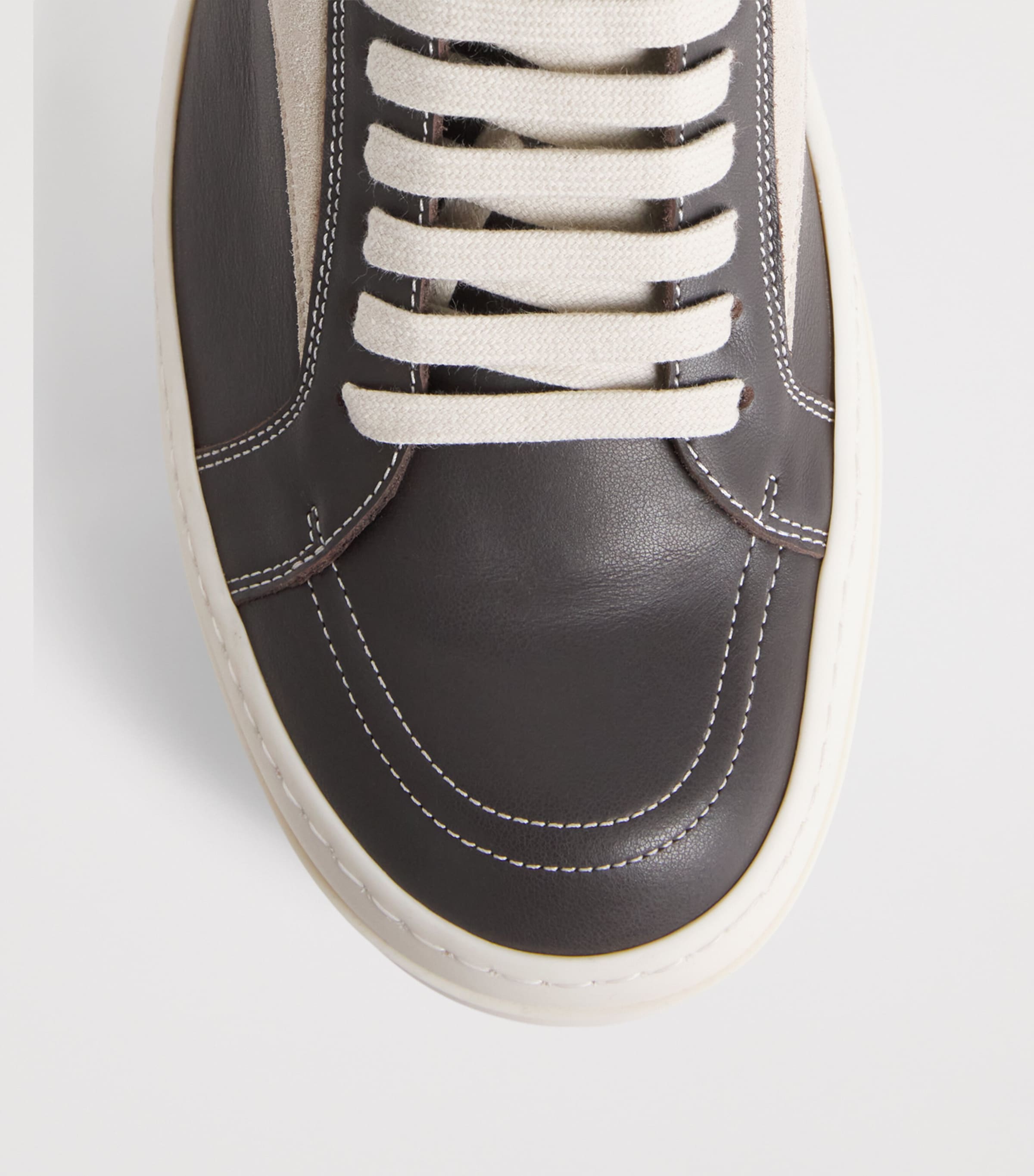 Rick Owens Leather Vintage Sneakers Drkdust/milk Image 6