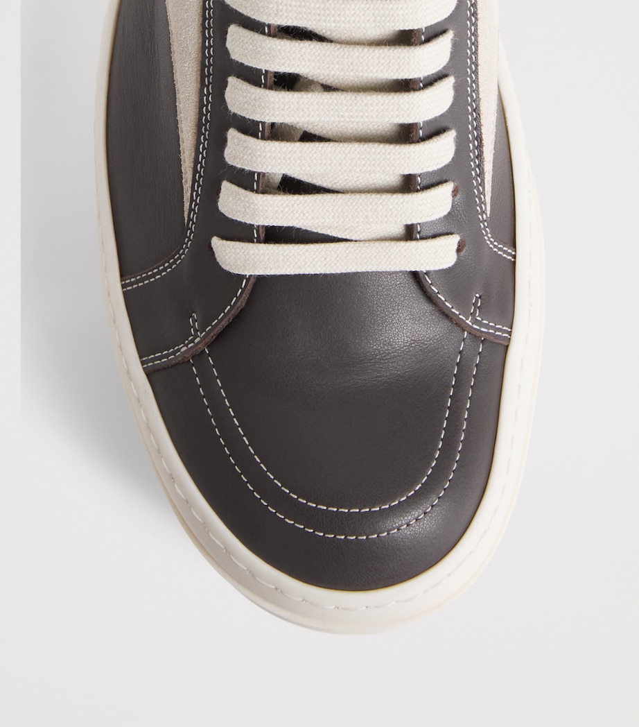 Rick Owens Leather Vintage Sneakers Drkdust/milk Image 6