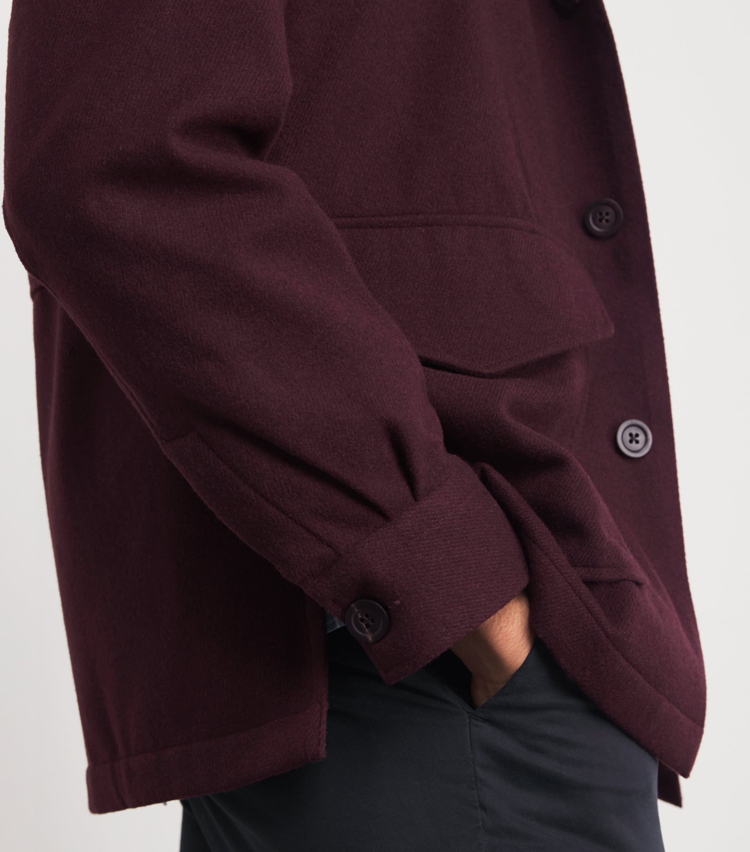 Notched-Collar Jacket DARK BURGUNDY Image 6