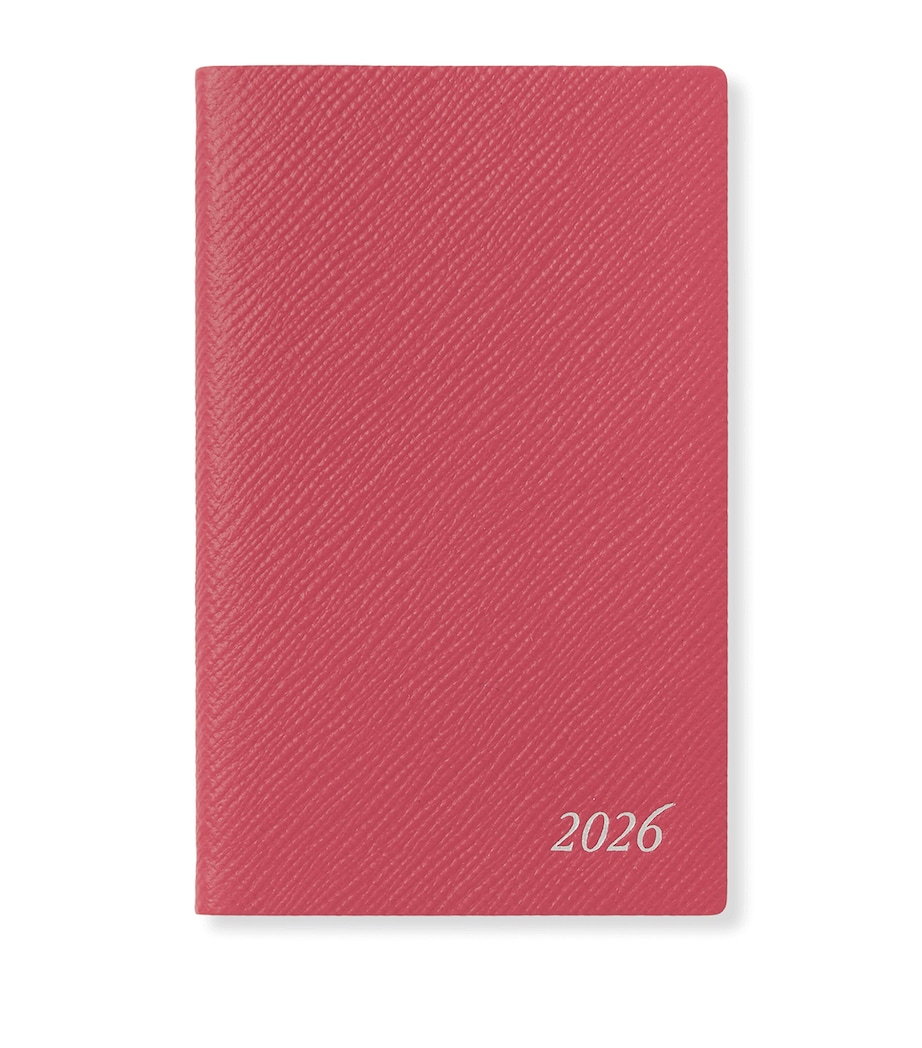 Panama Leather Weekly Diary 2026 RASPBERRY Image 1