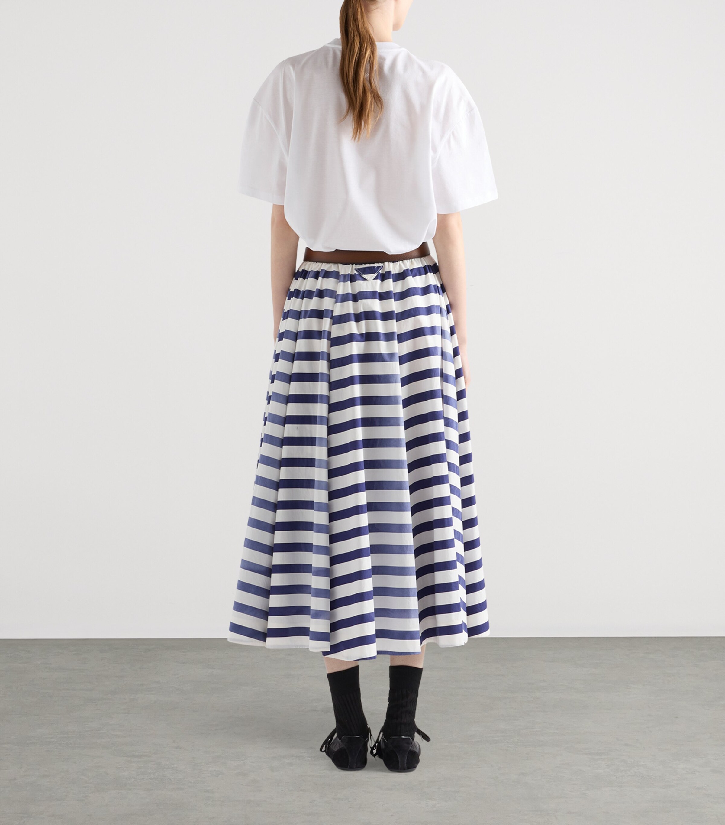 Prada Old Poplin Stripe Skirt | Harrods UK