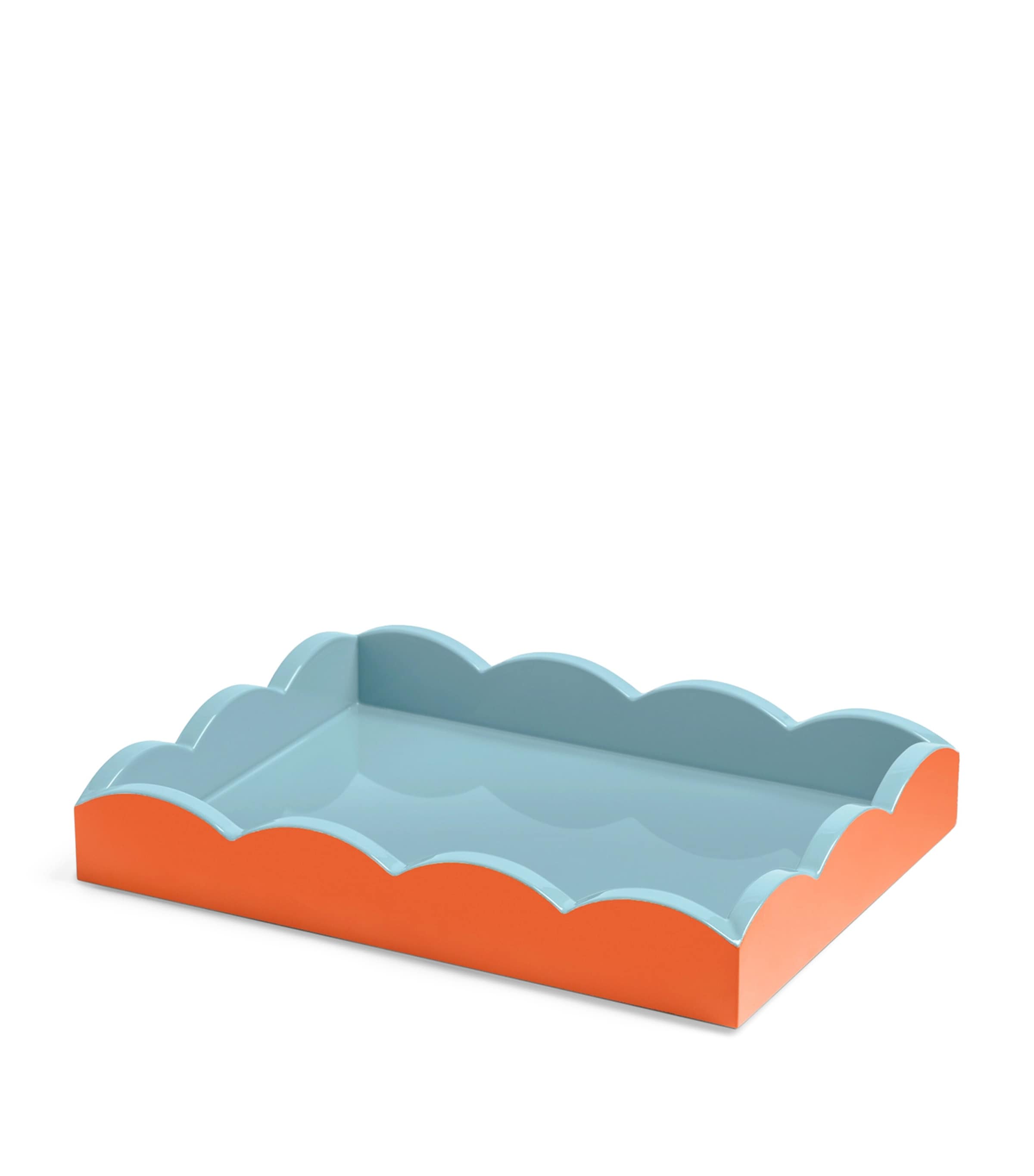 Addison Ross Lacquered SheerLuxe Ottoman Tray (20cm x 28cm) Orange Image 1