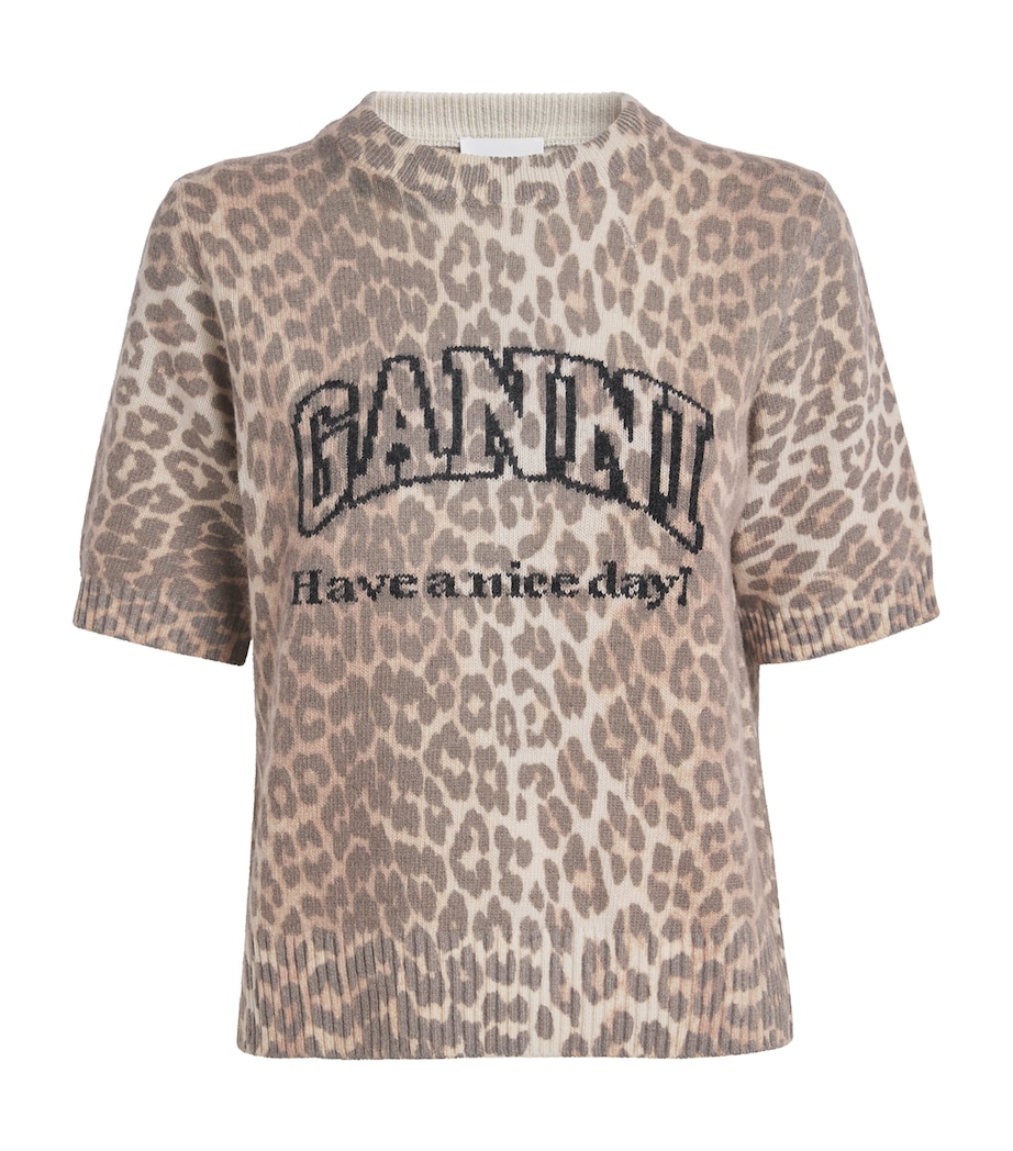 Wool-Blend Leopard Print T-Shirt 943 LEOPARD Image 1