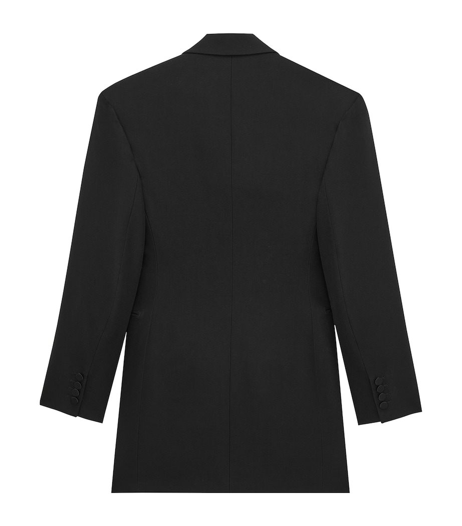 Saint Laurent Womens Virgin Wool Double-Breasted Blazer Image 2