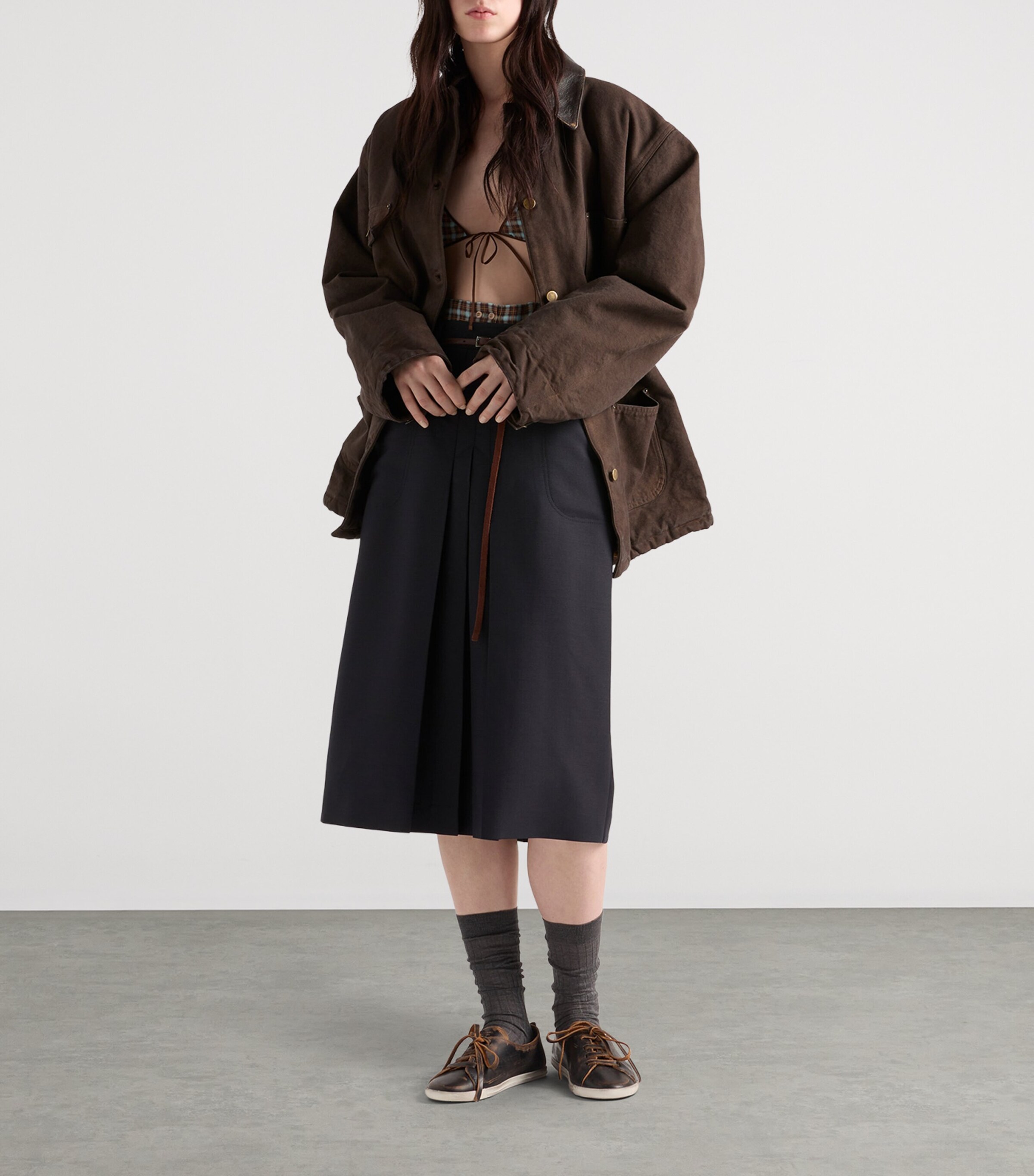 Mohair-Wool Midi Skirt F0008 Image 2