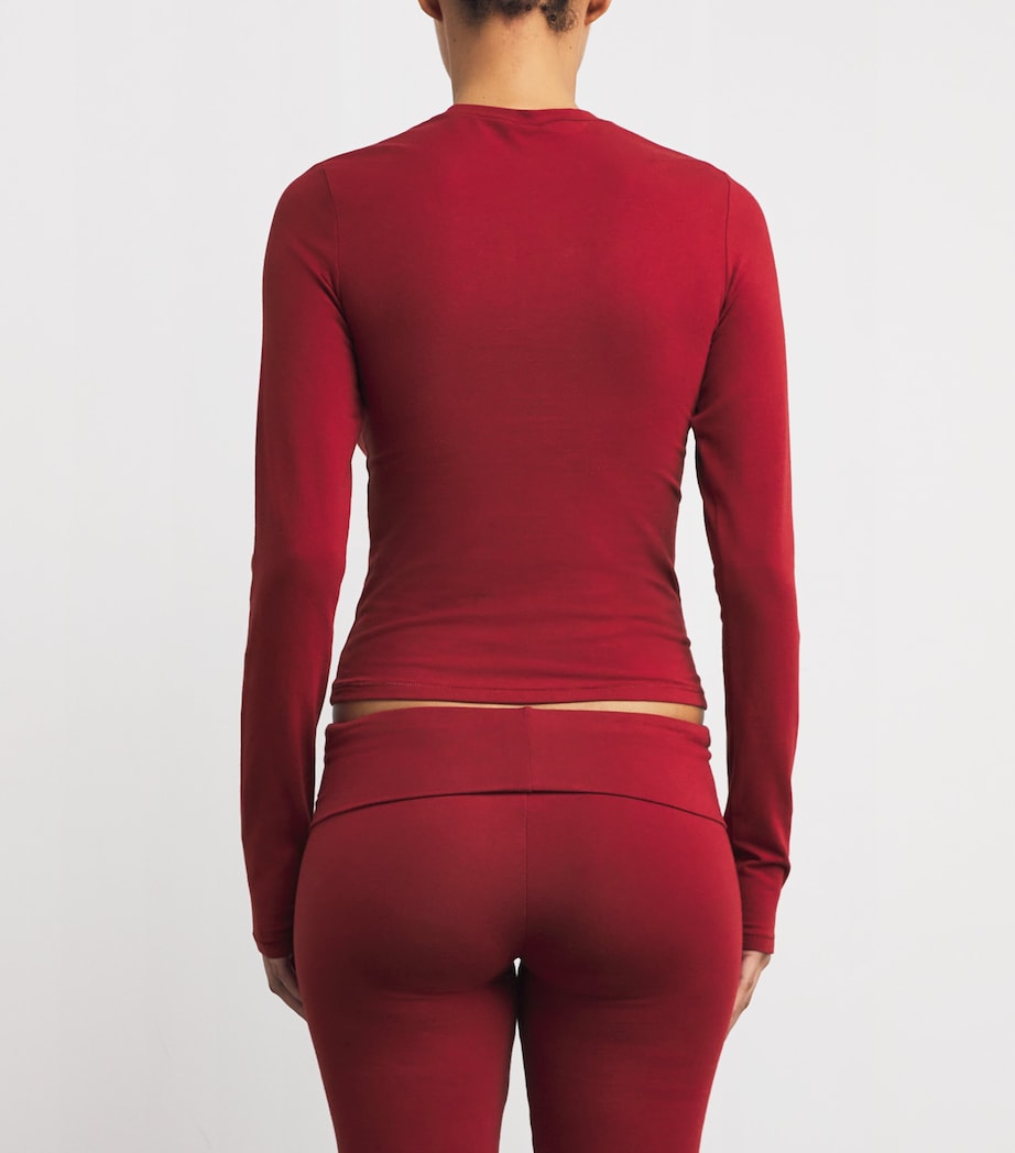 Cotton Jersey Long-Sleeve T-Shirt BRICK Image 4