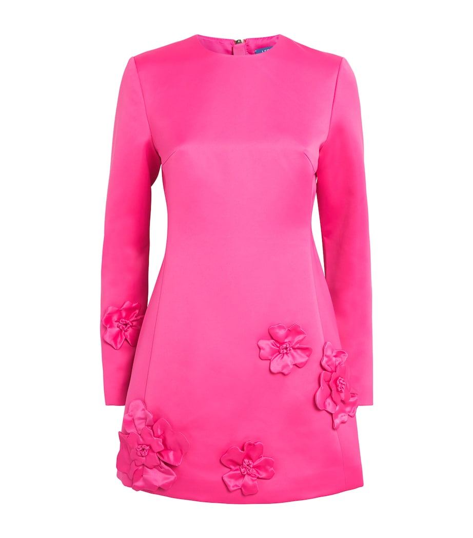 LEO LIN Womens Flower-Appliqué Aliza Mini Dress Hot Pink Image 1