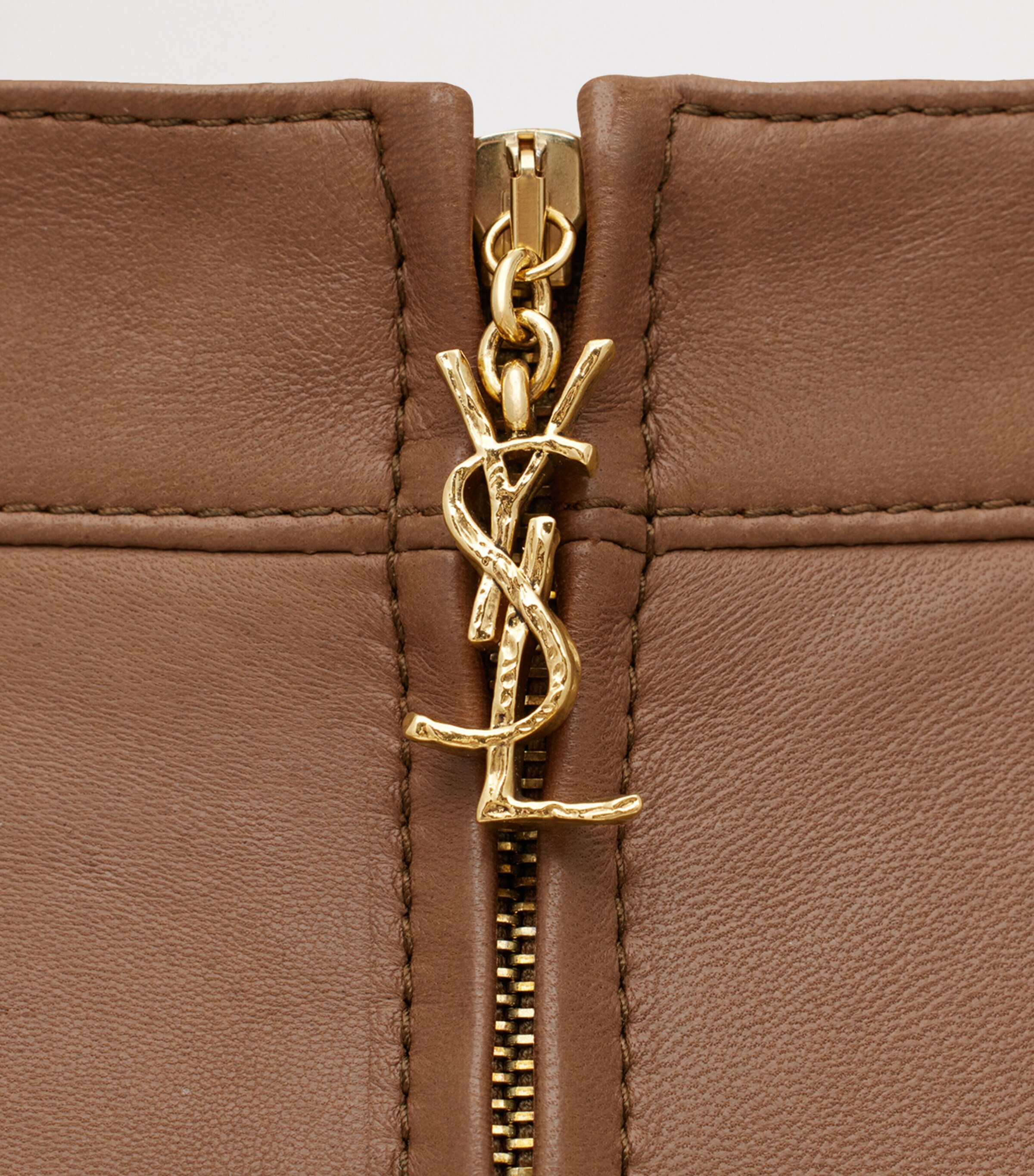 Saint Laurent Womens Lambskin Pencil Midi Skirt Image 3
