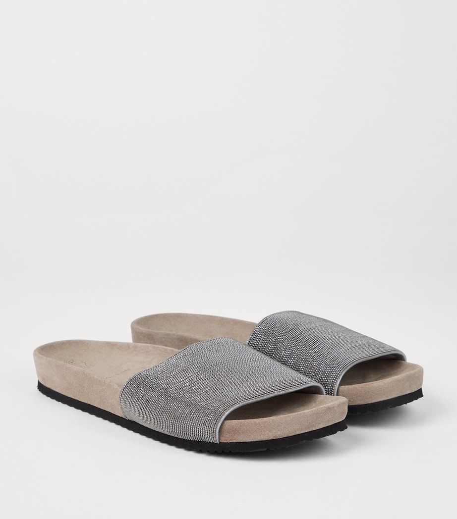 Suede Embellished Slides C6351 Image 5