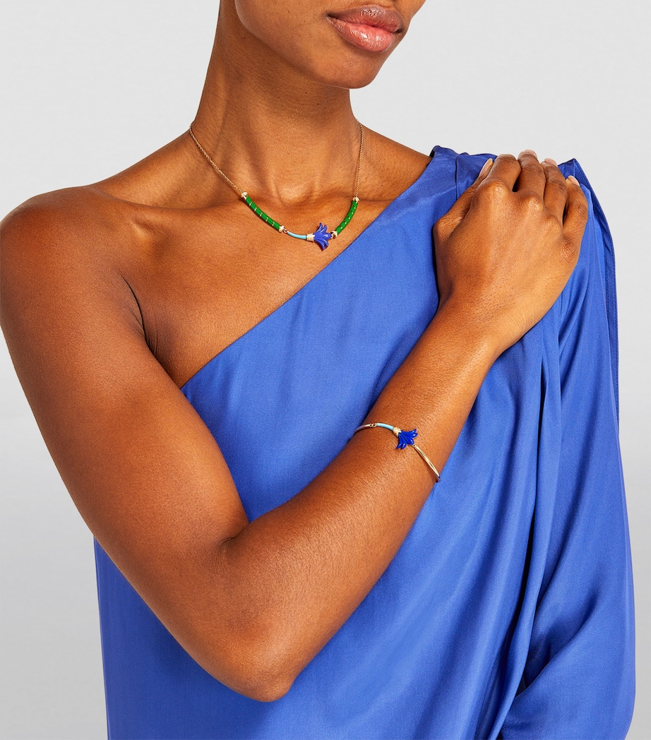 Yellow Gold, Diamond, Lapis and Turquoise Psychedeliah Necklace GREEN Image 3