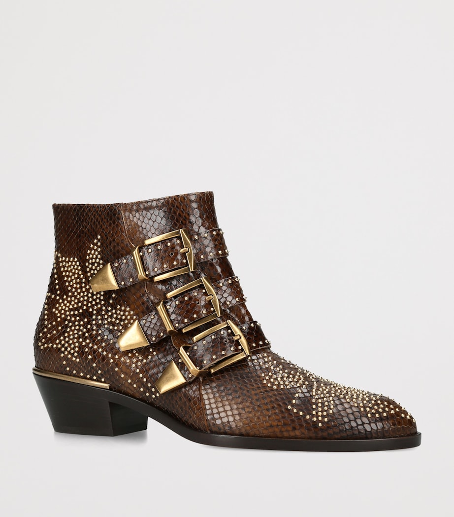 Chloé Leather Western Susanna Ankle Boots 40 Khaki Image 2