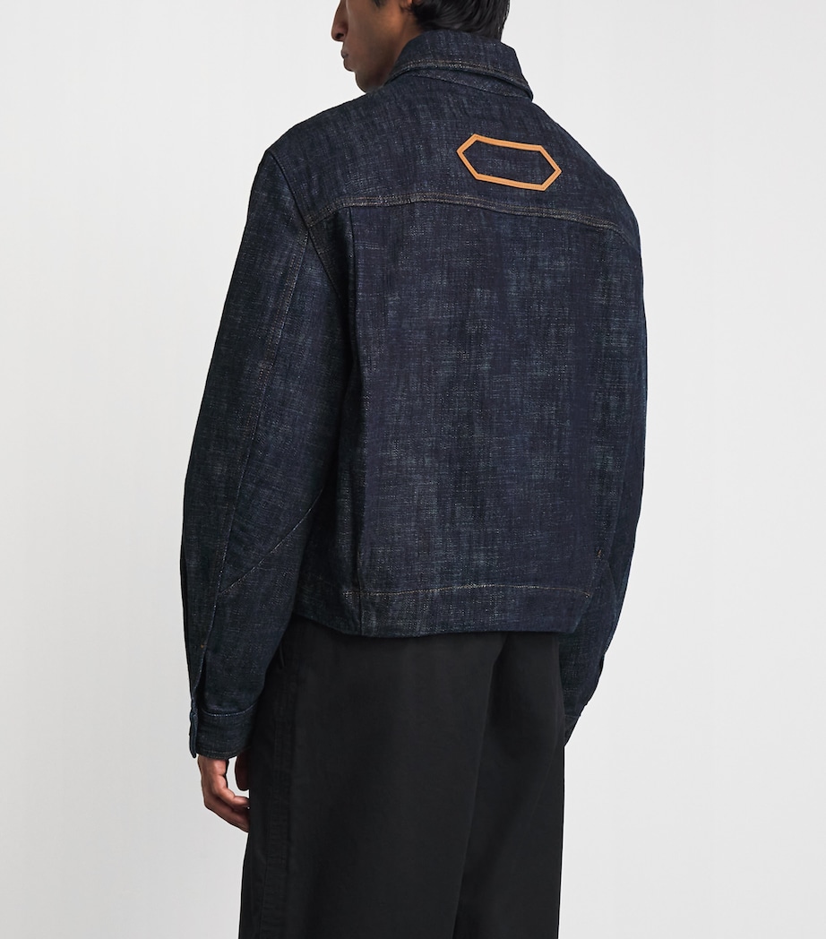 Jacquemus Mens Logo Denim Jacket Dark Navy Image 5