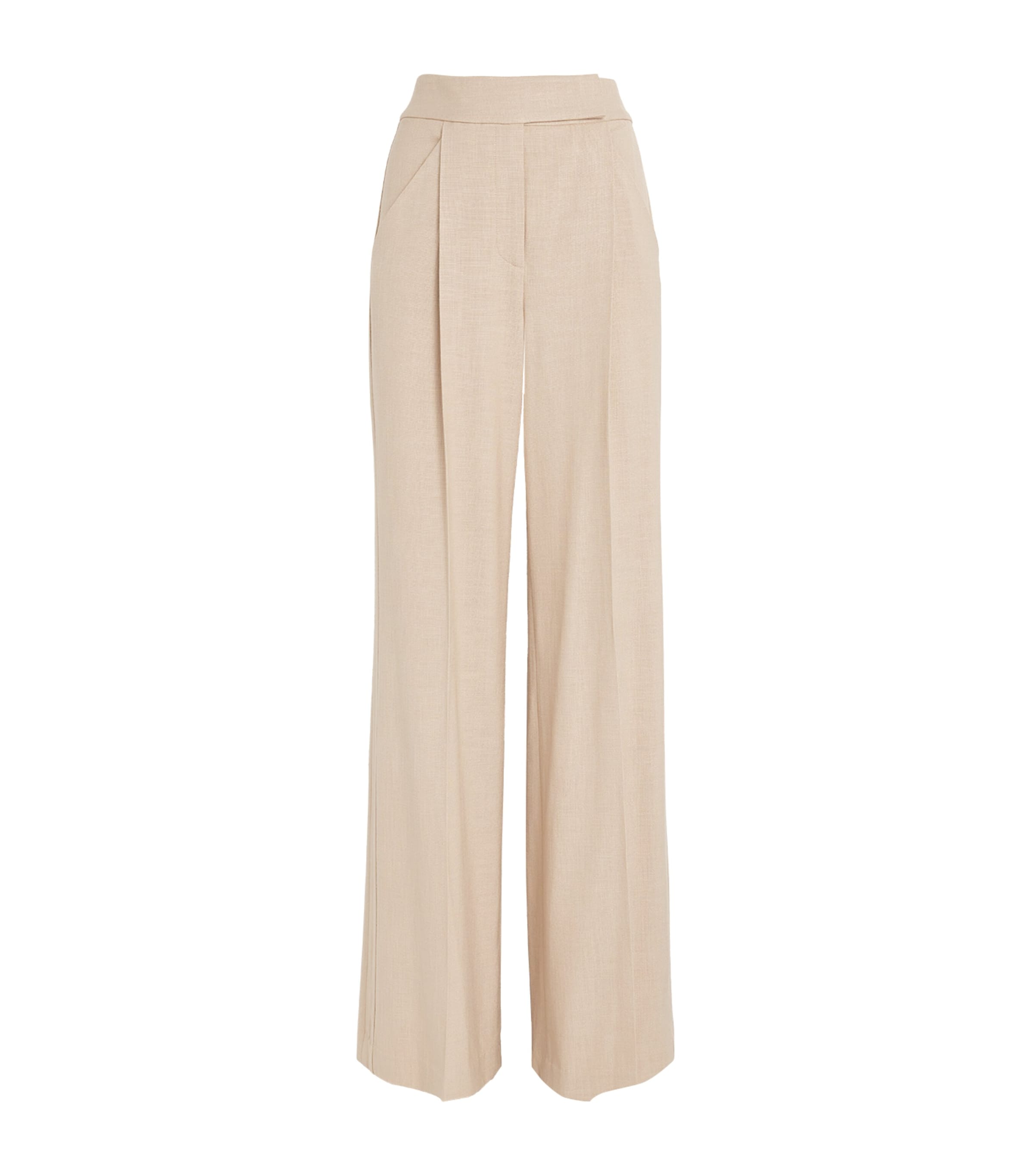 Veronica Beard Womens Marbeau Wide-Leg Trousers Stone Khaki Image 1