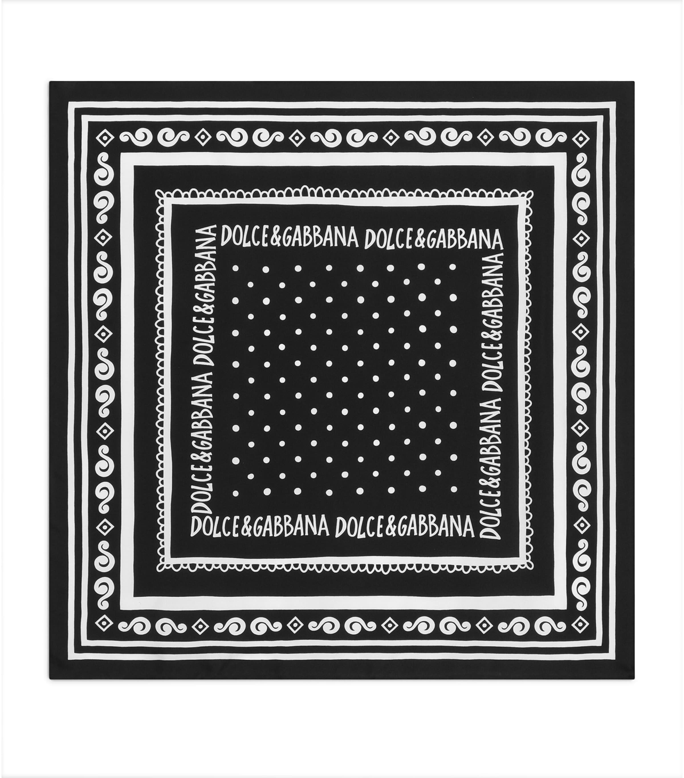 Dolce & Gabbana Silk Logo Print Scarf | Men Accessories | Scarves | Designers | Dolce & Gabbana