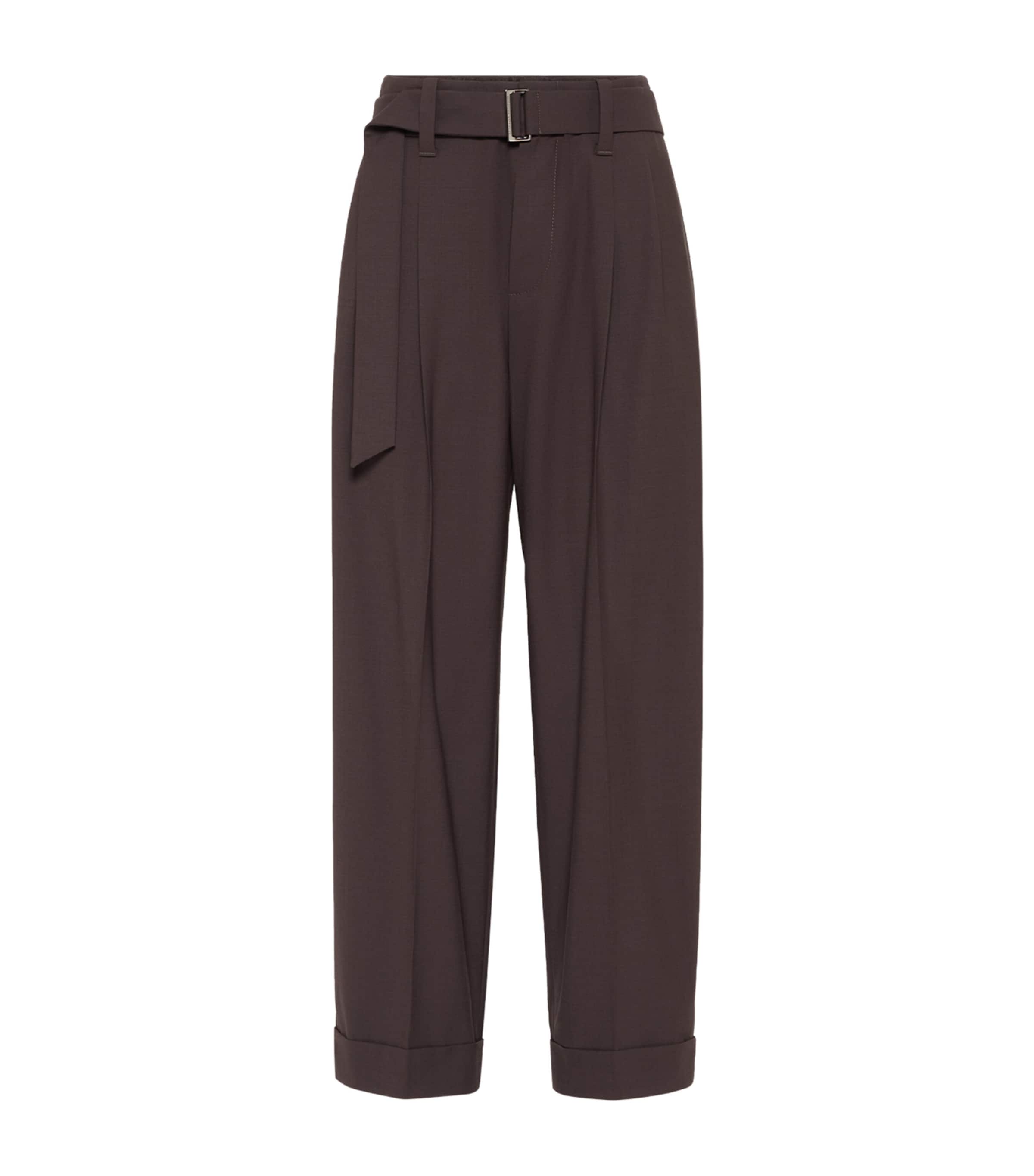 Brunello Cucinelli Tropical Luxury Wool Sartorial Baggy Trousers In Black