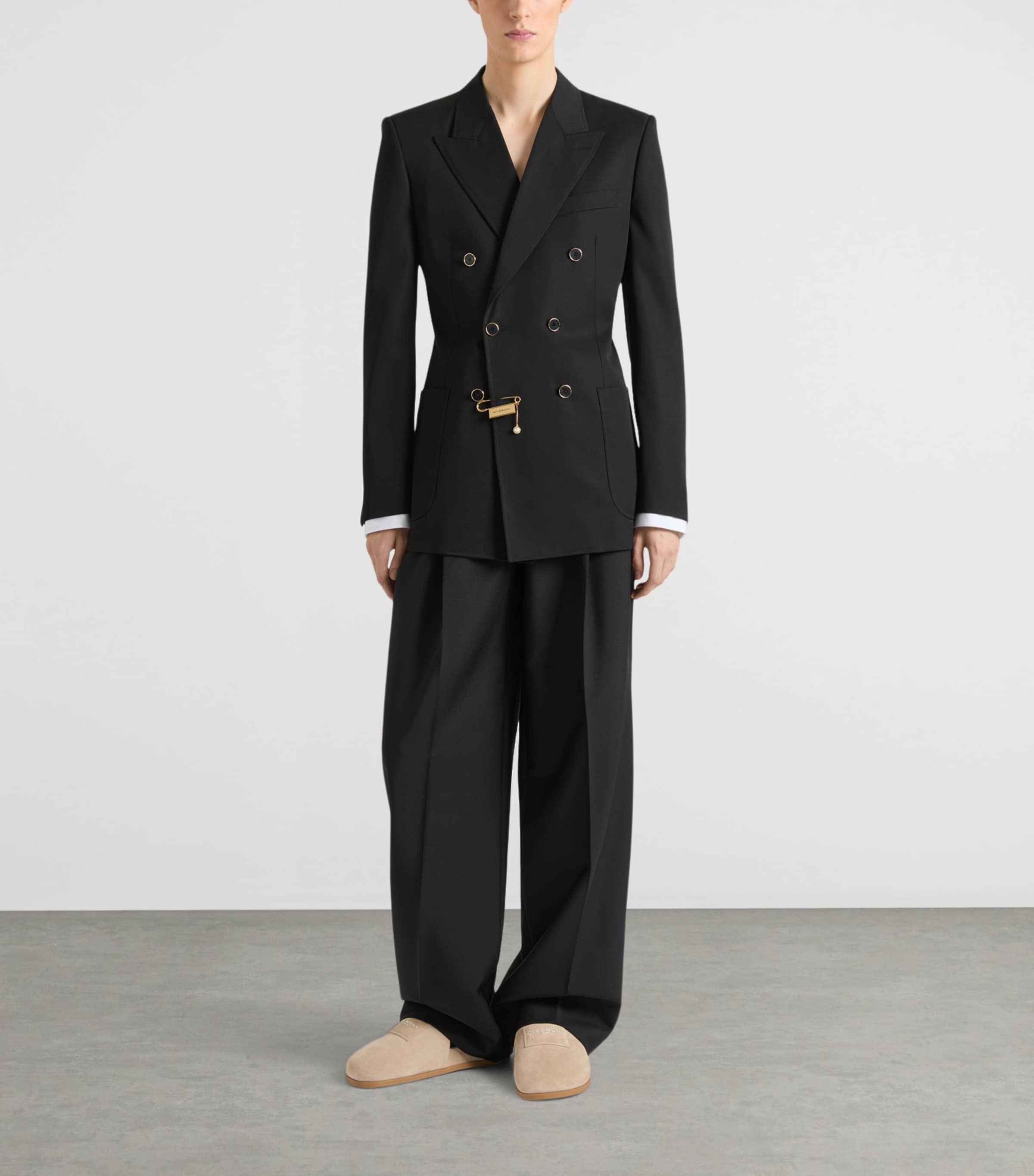 Givenchy Mens Wool Double-Breasted Blazer Image 2