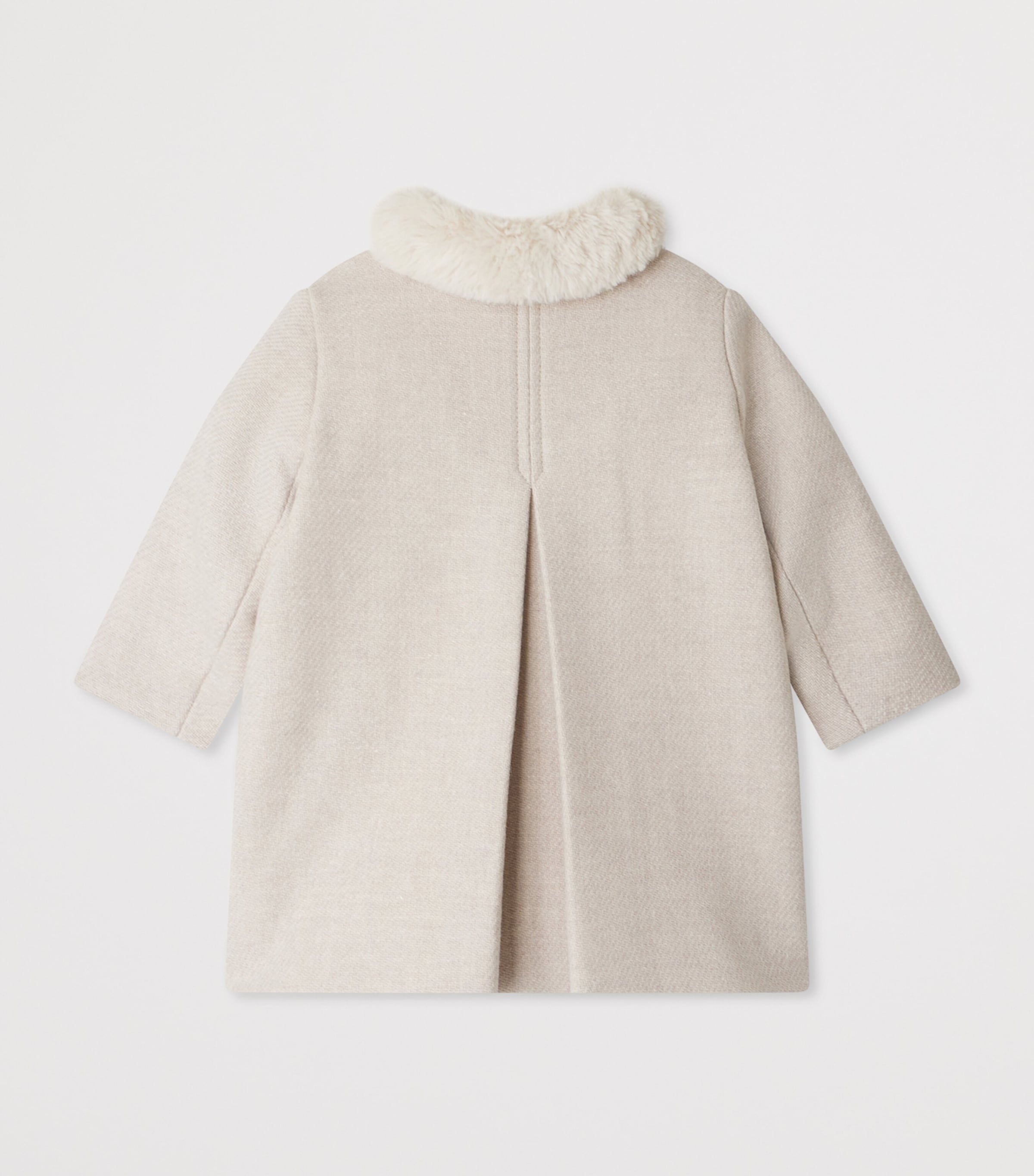 Wool-Blend Collared Coat (6 Months) BEIGE Image 3