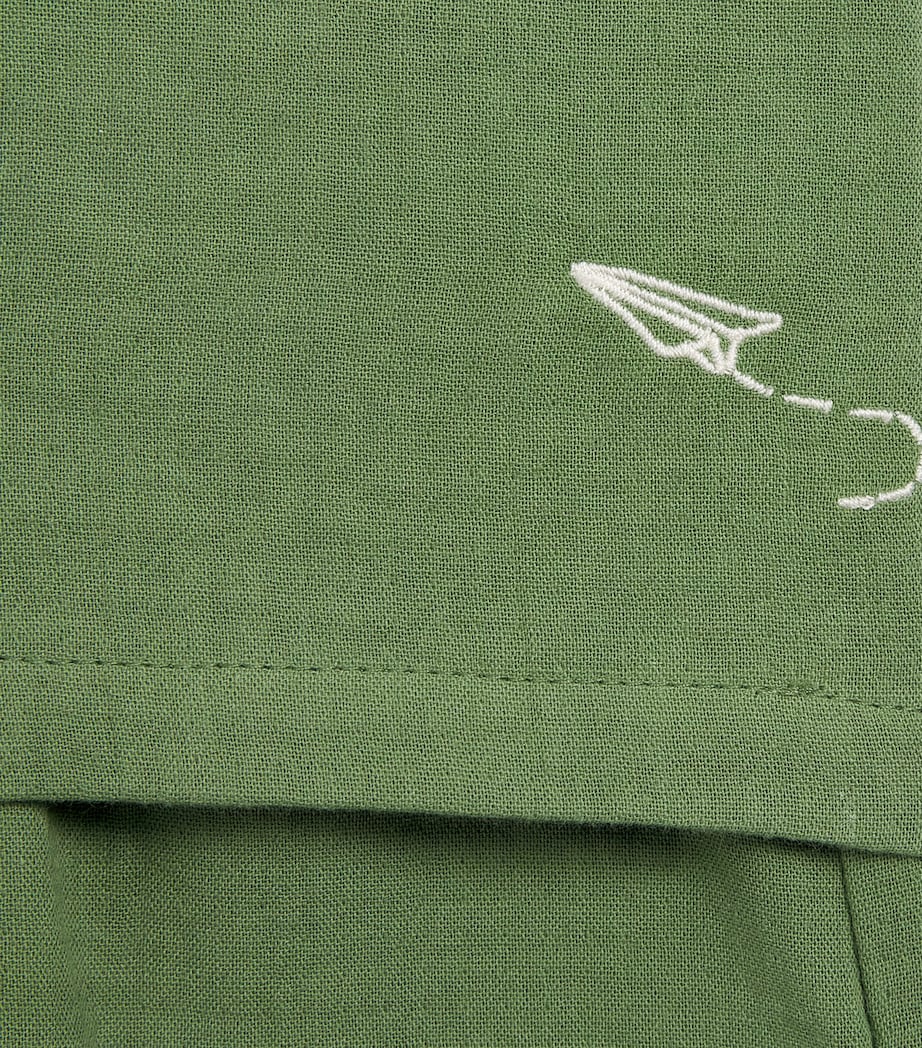 Mumzers Cotton Shirt and Shorts Set (3-8 Years) Green Image 4