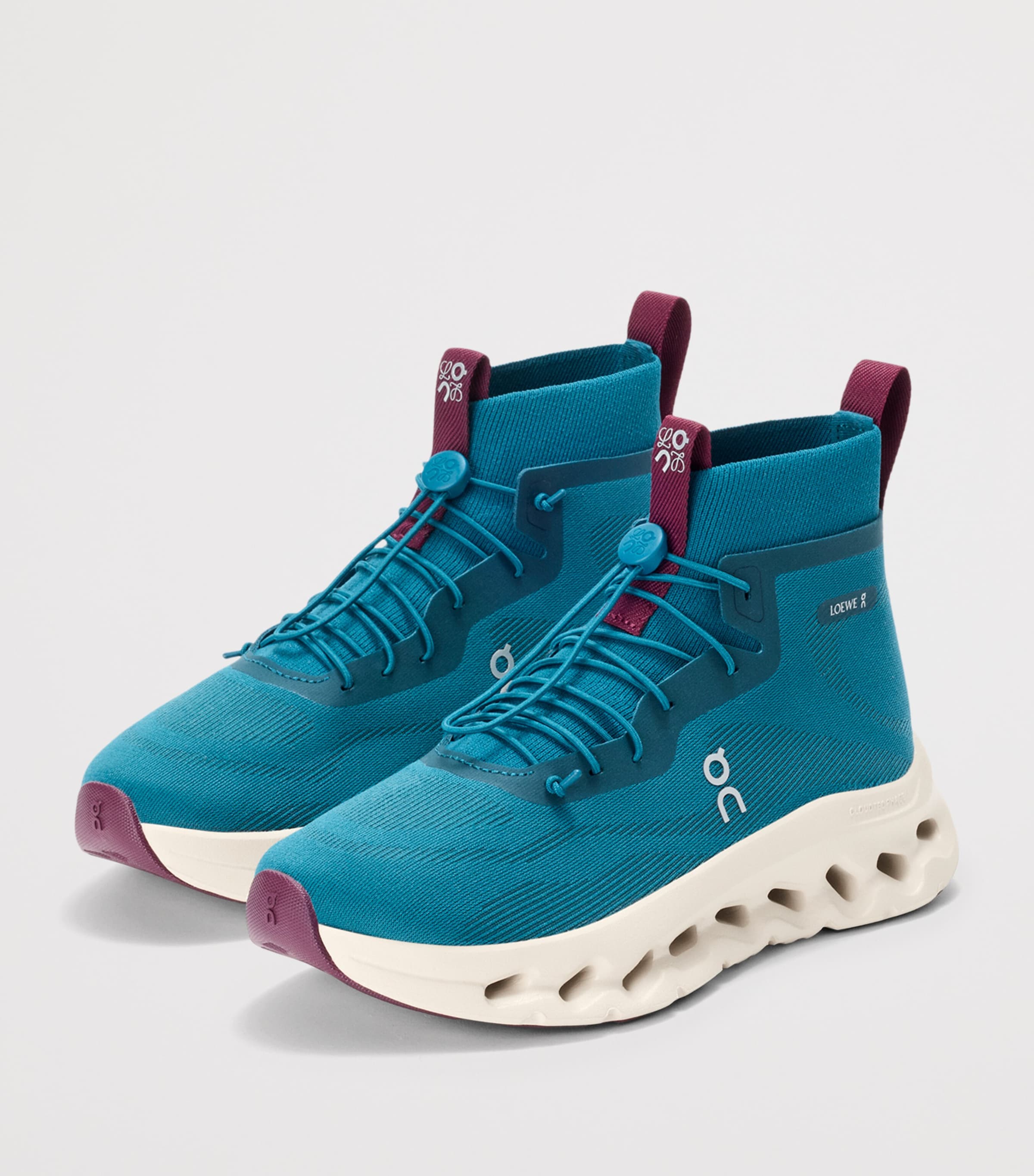 LOEWE x On Cloudtilt High-Top Trainers Teal/oatmeal/burgun Image 2