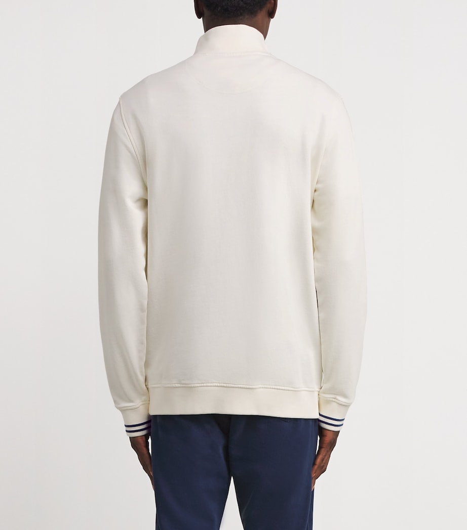 Cotton Rosford Half-Zip Sweatshirt WHISPER WHITE Image 4
