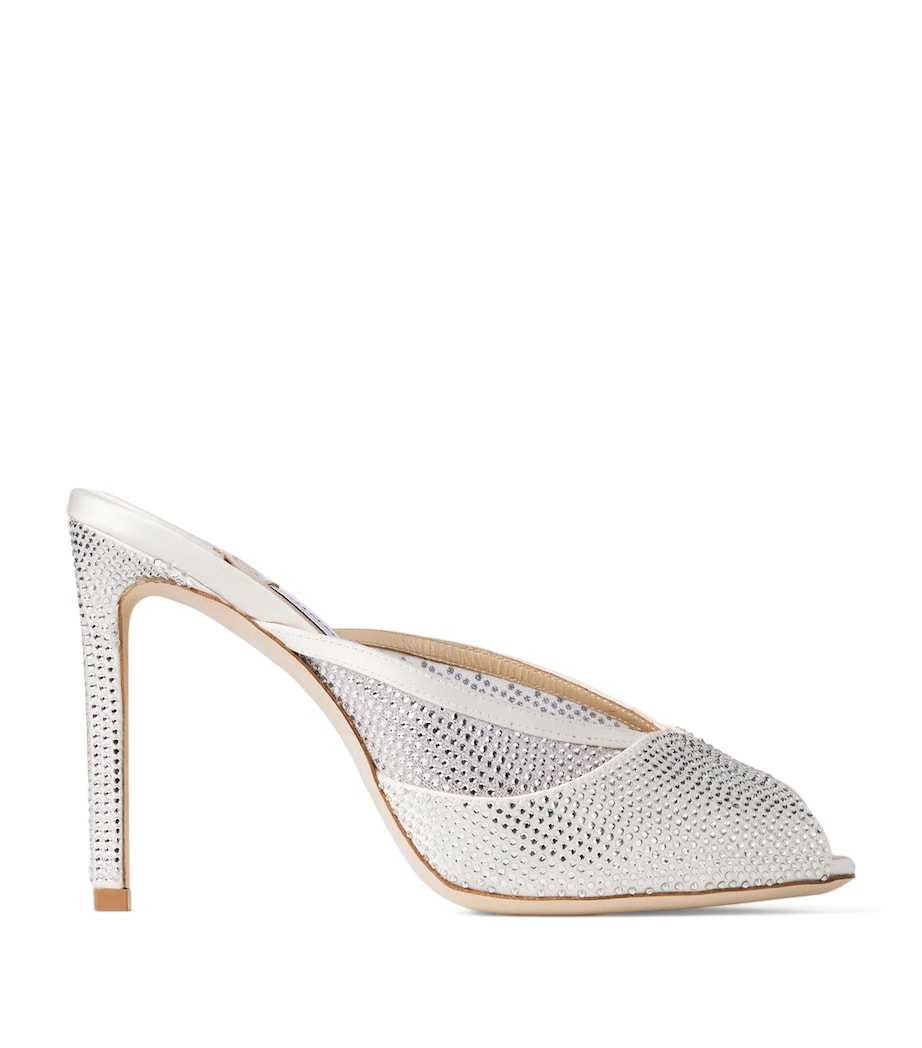 Jimmy Choo Brigitte 100 Embellished Mules Ivory/crystal Image 1