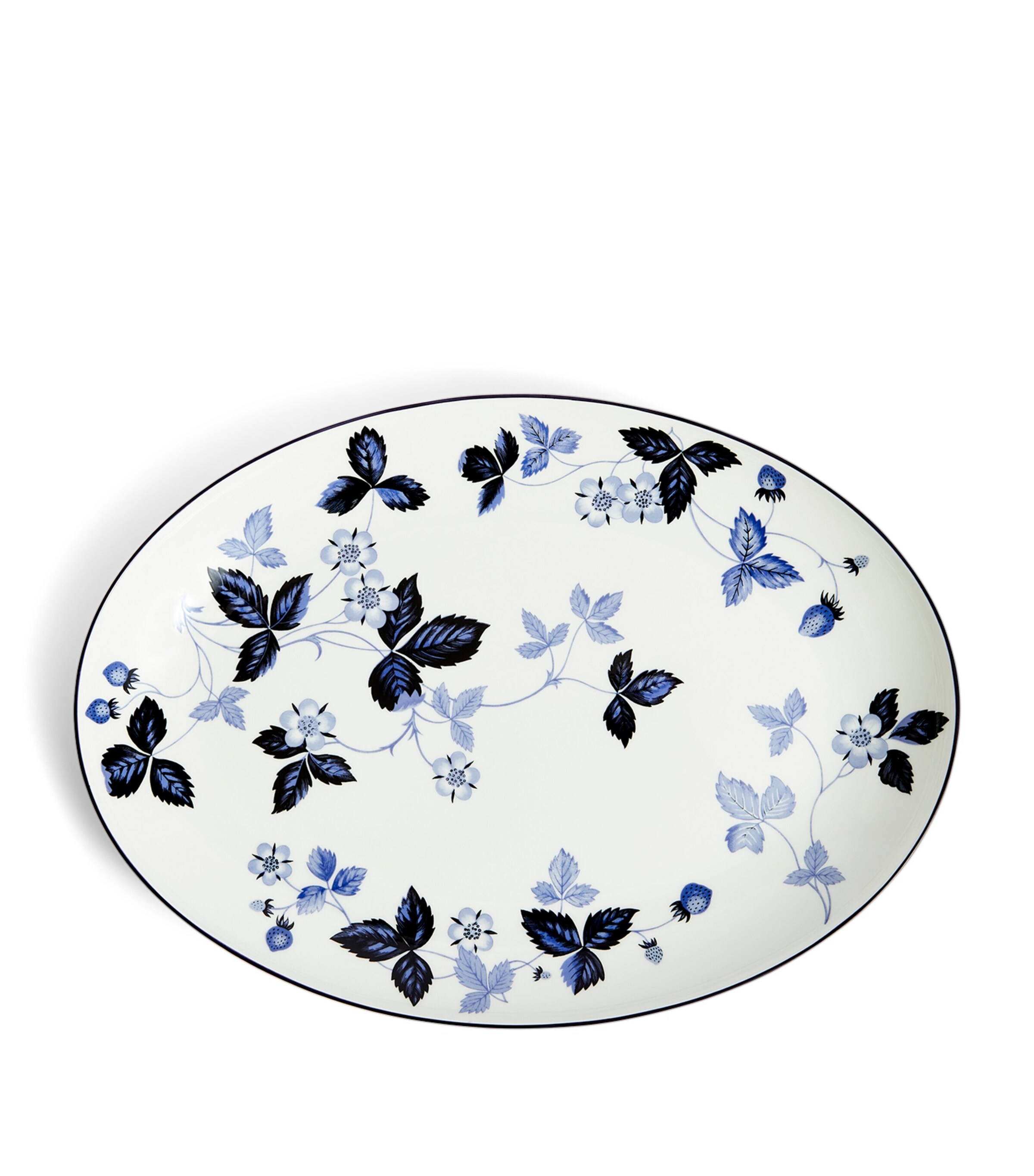 Wild Strawberry Inky Blue Oval Plate (30cm) MULTI Image 6