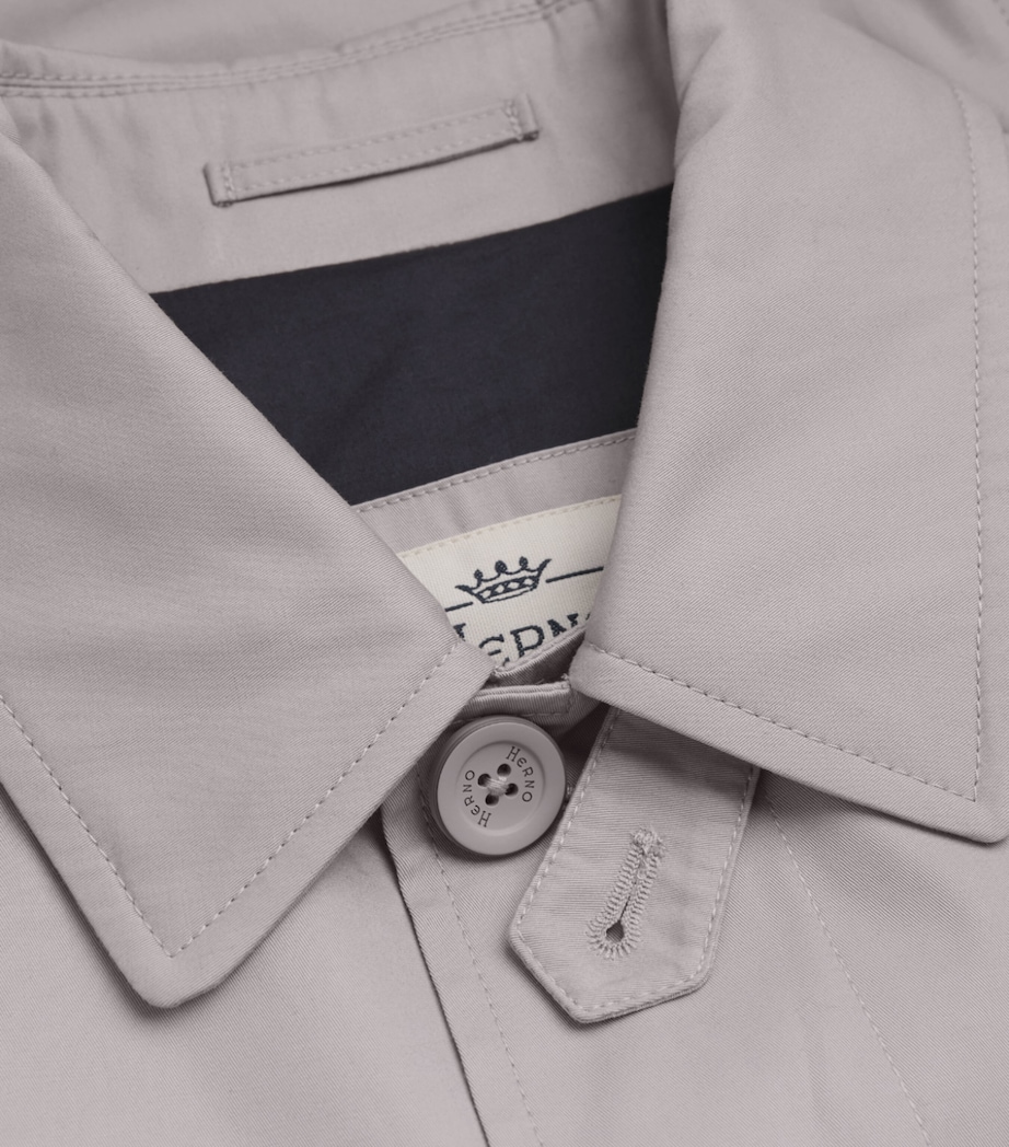 Herno Mens Cotton Twill Overcoat Gray Image 6