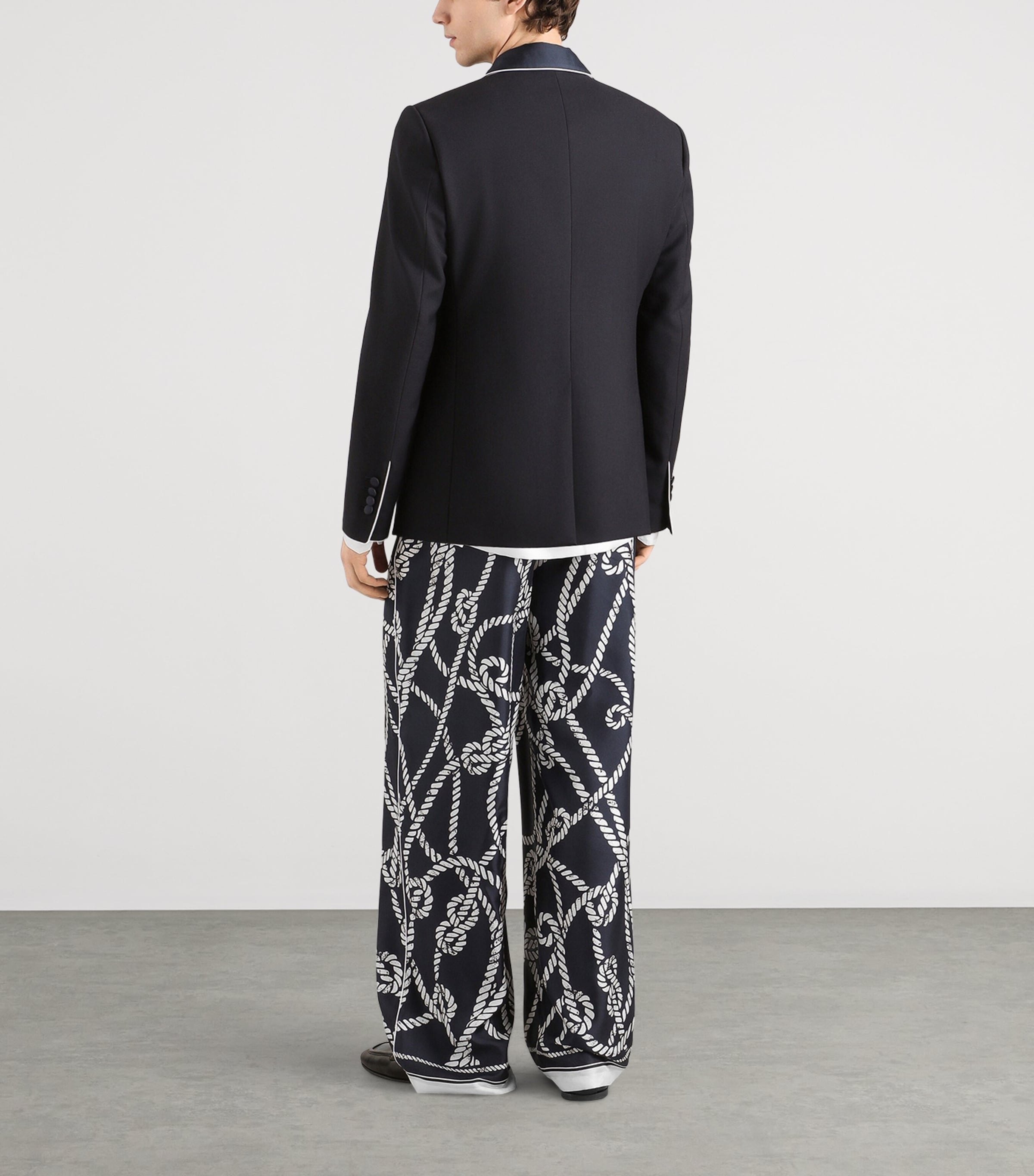 Dolce&Gabbana Mens Silk Marina Trousers Corde F.blu Na Image 3