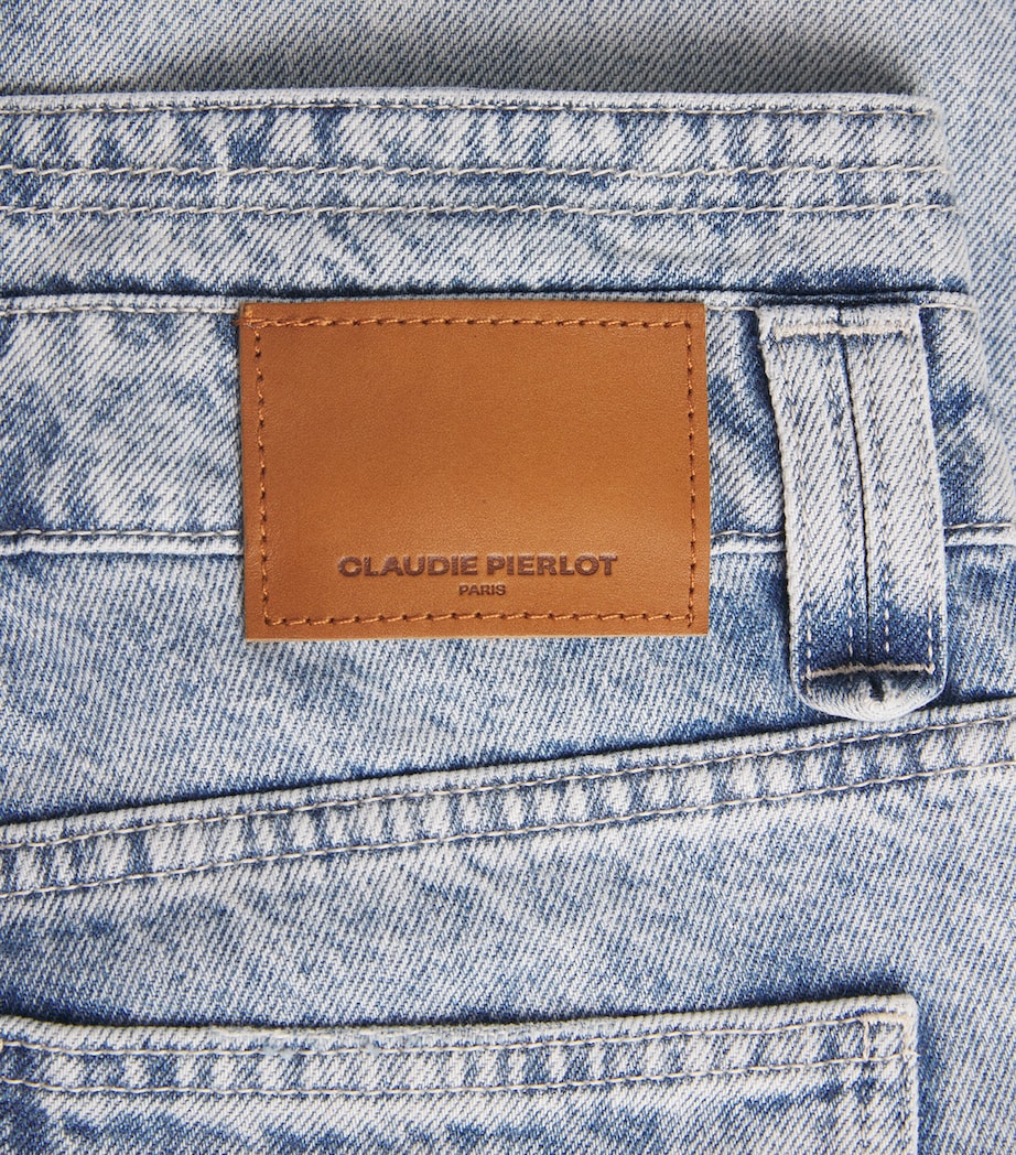 Acid Wash Straight Jeans BLUE DENIM Image 5