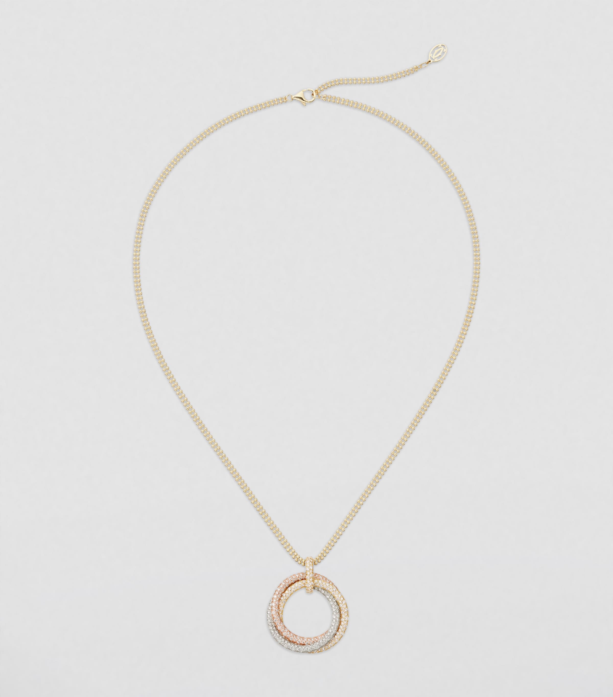 Mixed Gold and Diamond Trinity Necklace MIXED GOLD Image 6