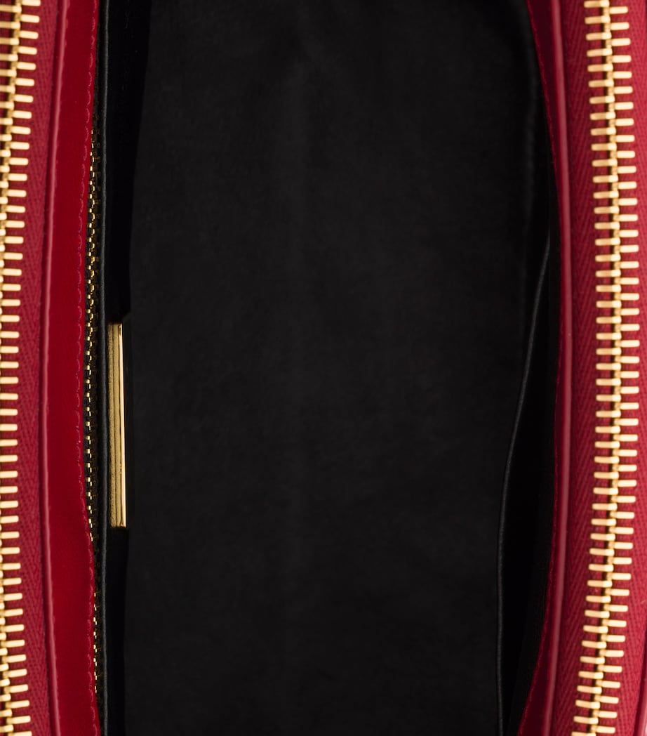 Small Patent Saffiano Leather Galleria Top-Handle Bag F0E06 Image 4