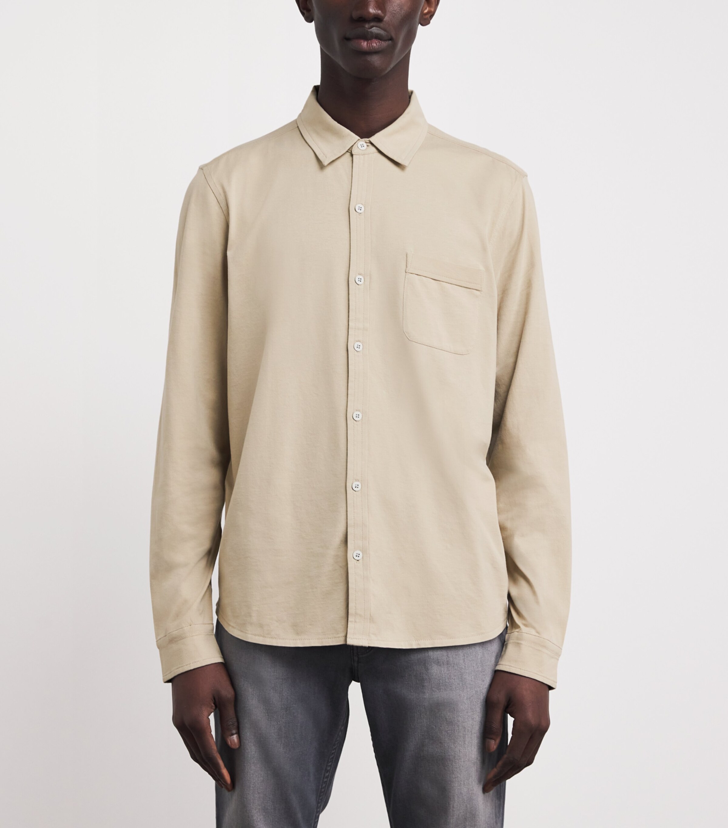PAIGE Mens Pima Cotton Cosgrove Shirt Natural Image 4