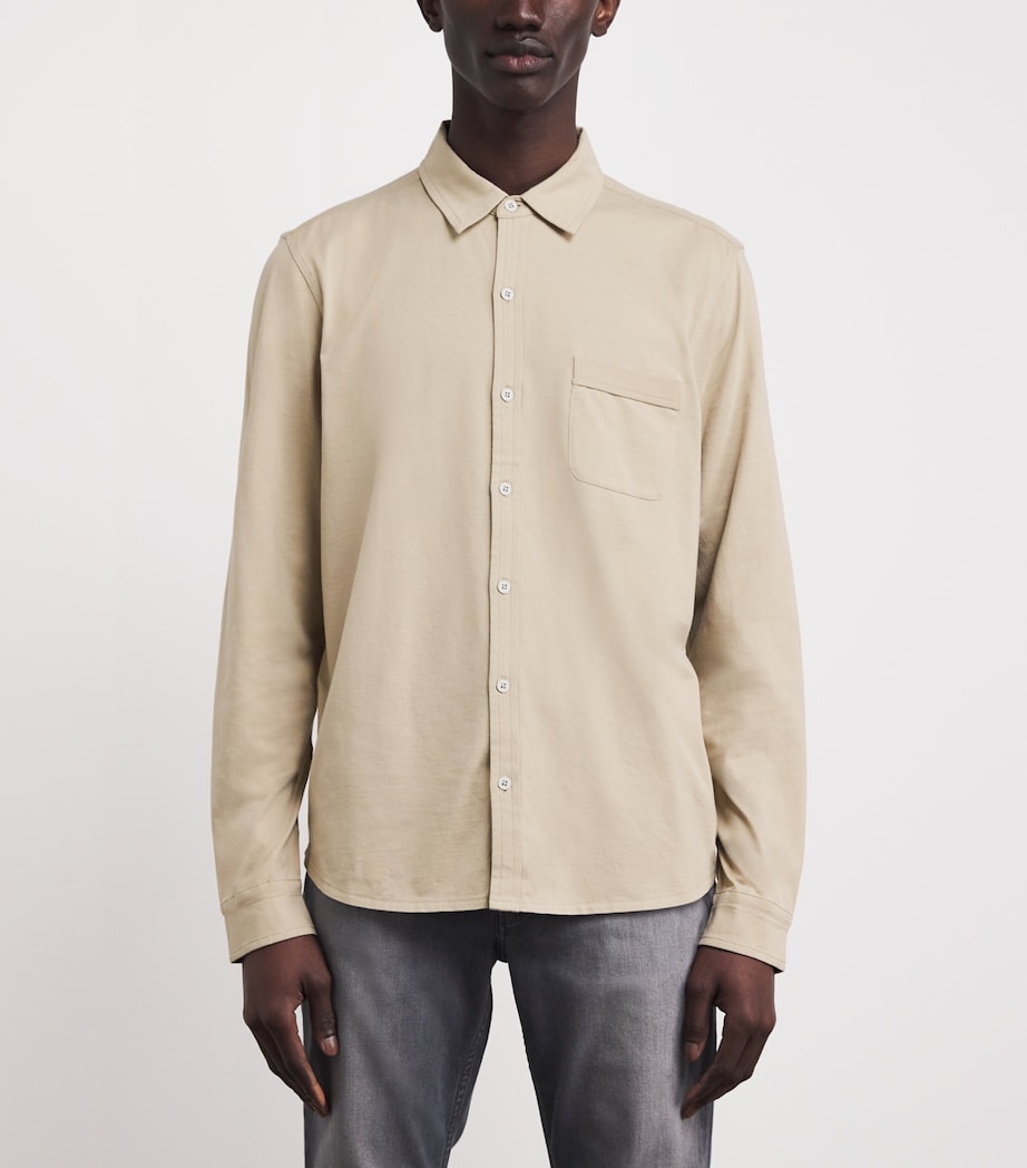 PAIGE Mens Pima Cotton Cosgrove Shirt Natural Image 4
