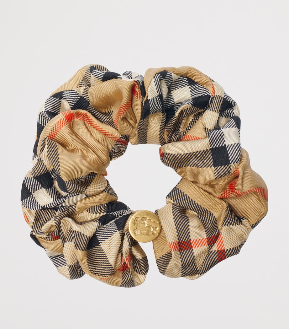 Silk Check Scrunchie SAND IP CHECK Image 2