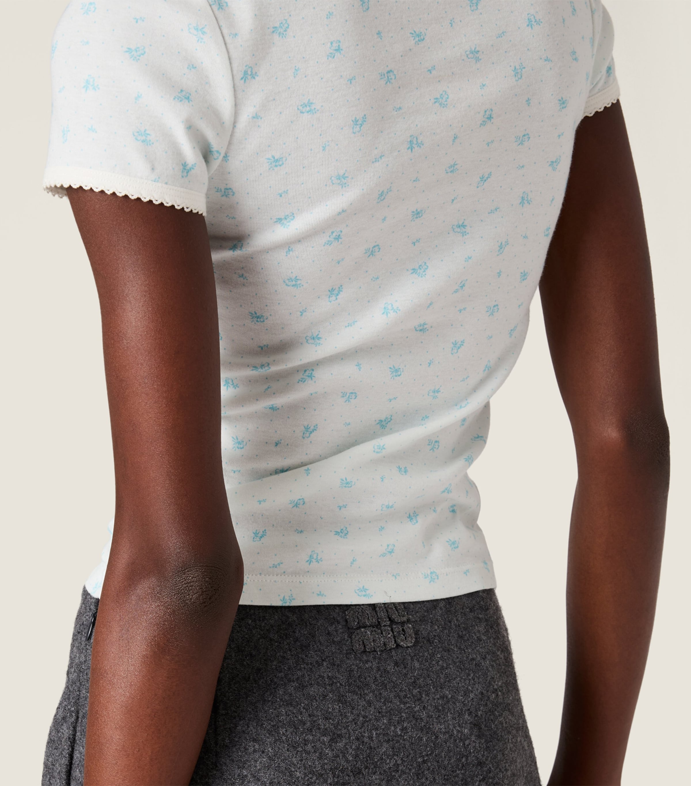 Cotton Floral Logo T-Shirt F0AZ1 Image 5