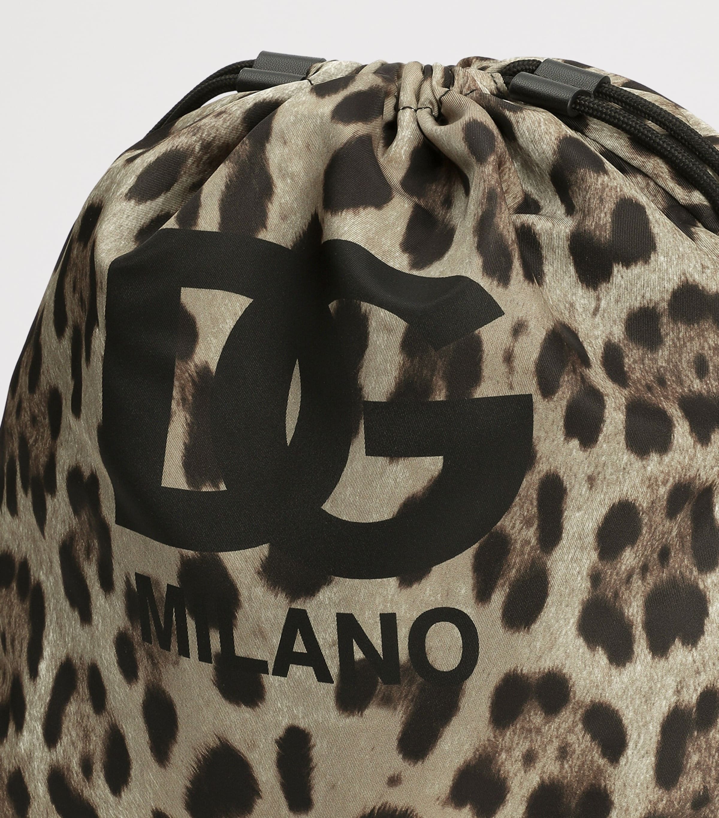 Dolce&Gabbana Kids Leopard Print Drawstring Backpack M Image 4