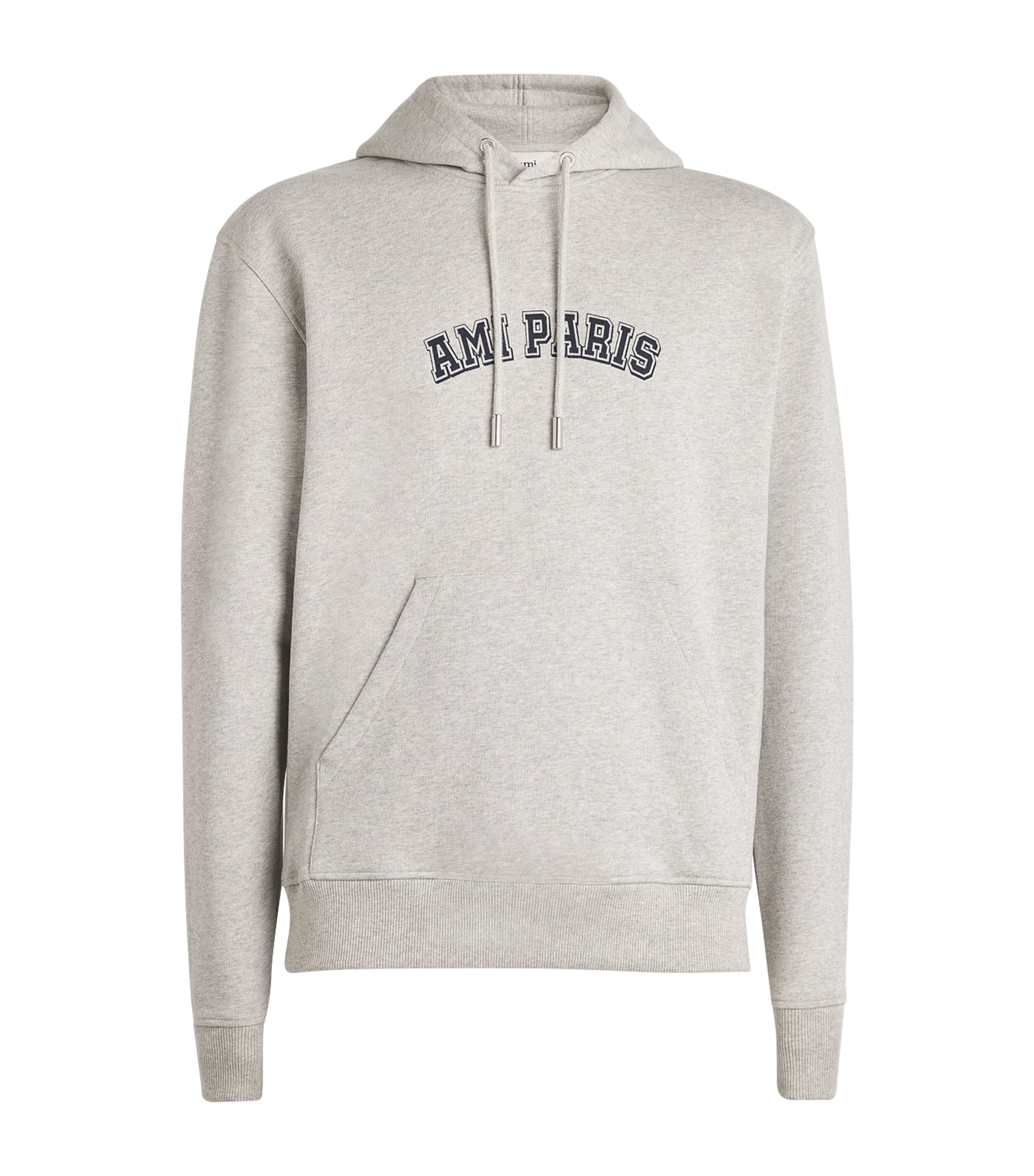 Shop Ami Alexandre Mattiussi Organic Cotton Logo Hoodie In Grey