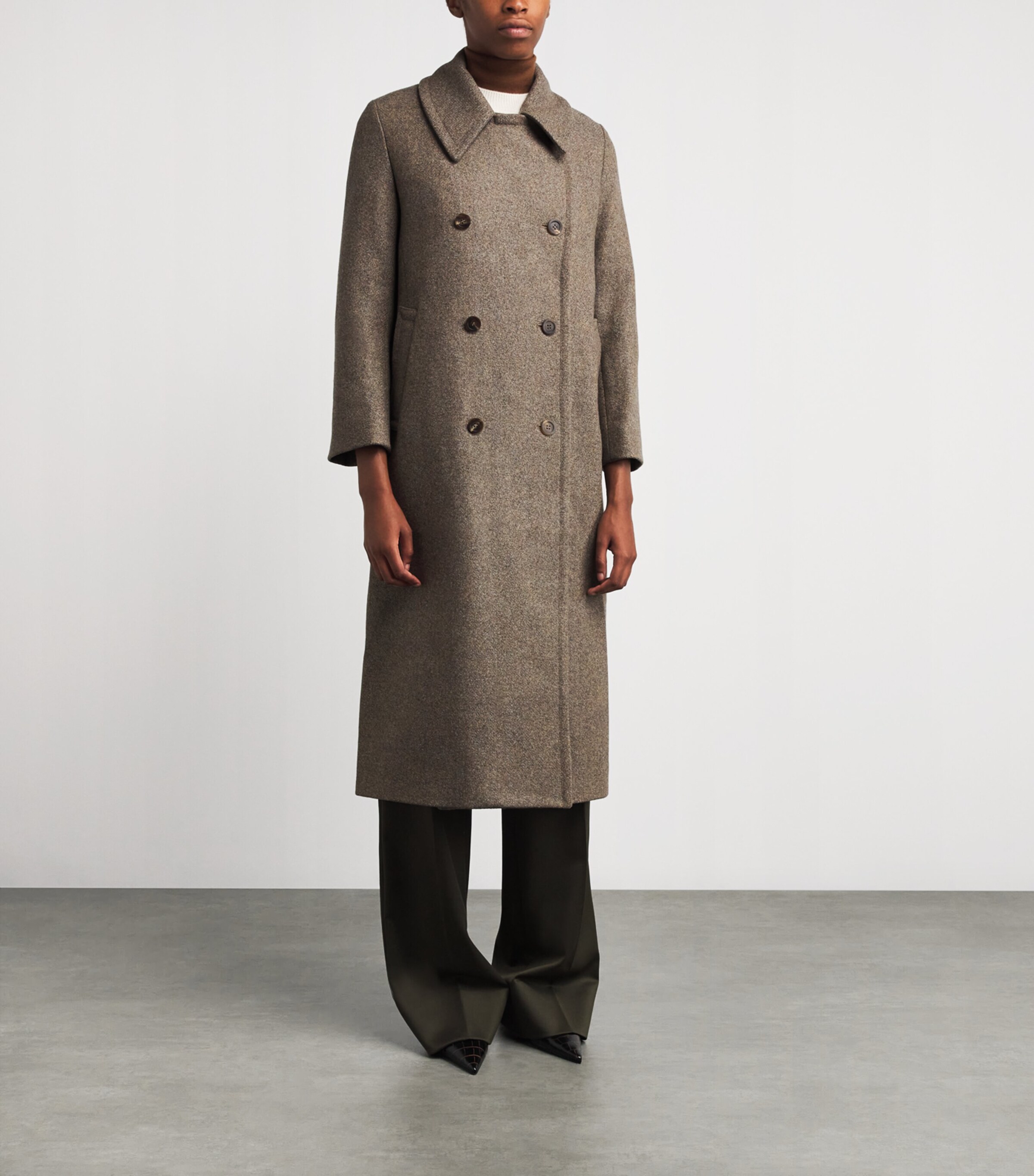 Johnstons Of Elgin Womens Wool The Great Coat Par Tweed Her Image 3