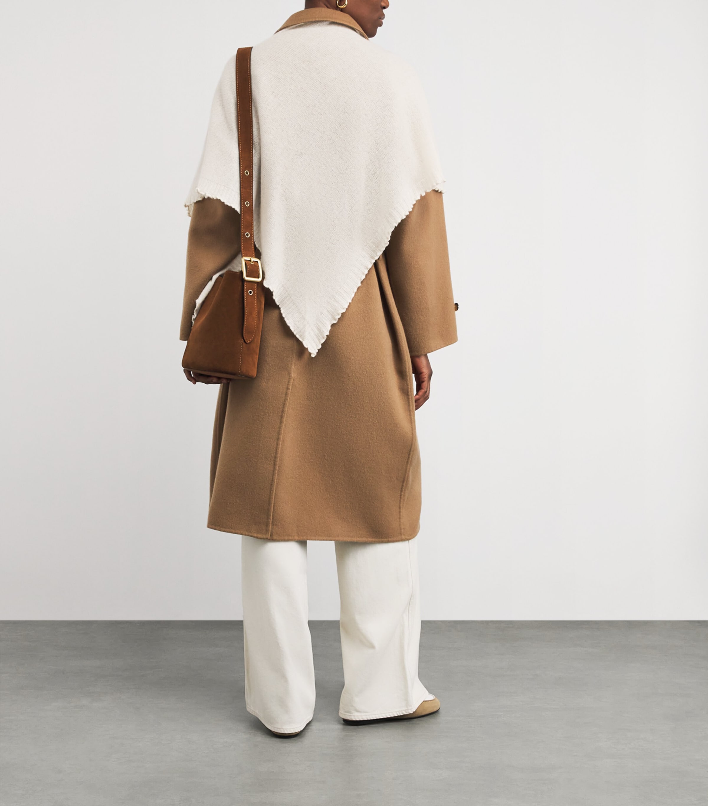 Cashmere Lettuce-Hem Scarf 41/41 OATMEAL Image 3