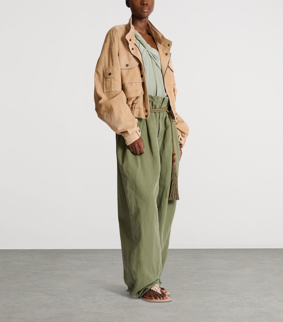 Suede Bomber Jacket 8FI SABLE Image 4