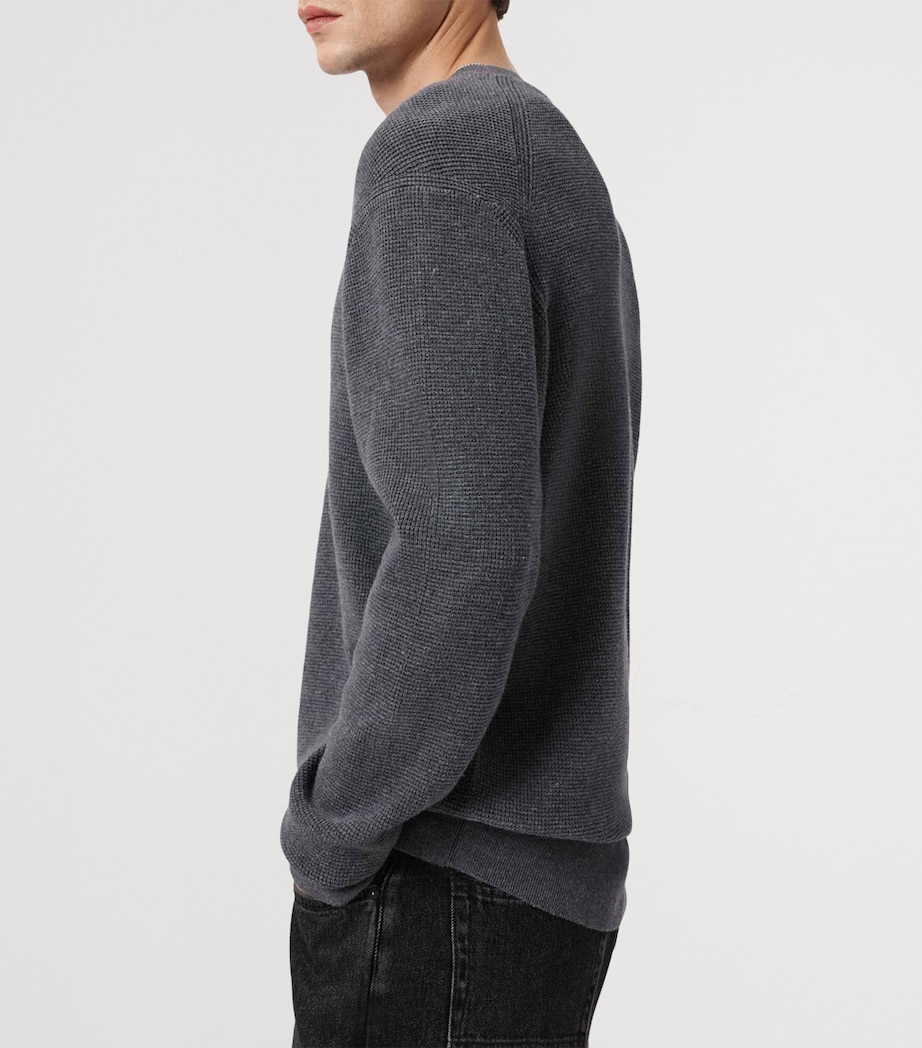 AllSaints Mens Organic Cotton-Wool Aspen Sweater Slate Blue Image 5
