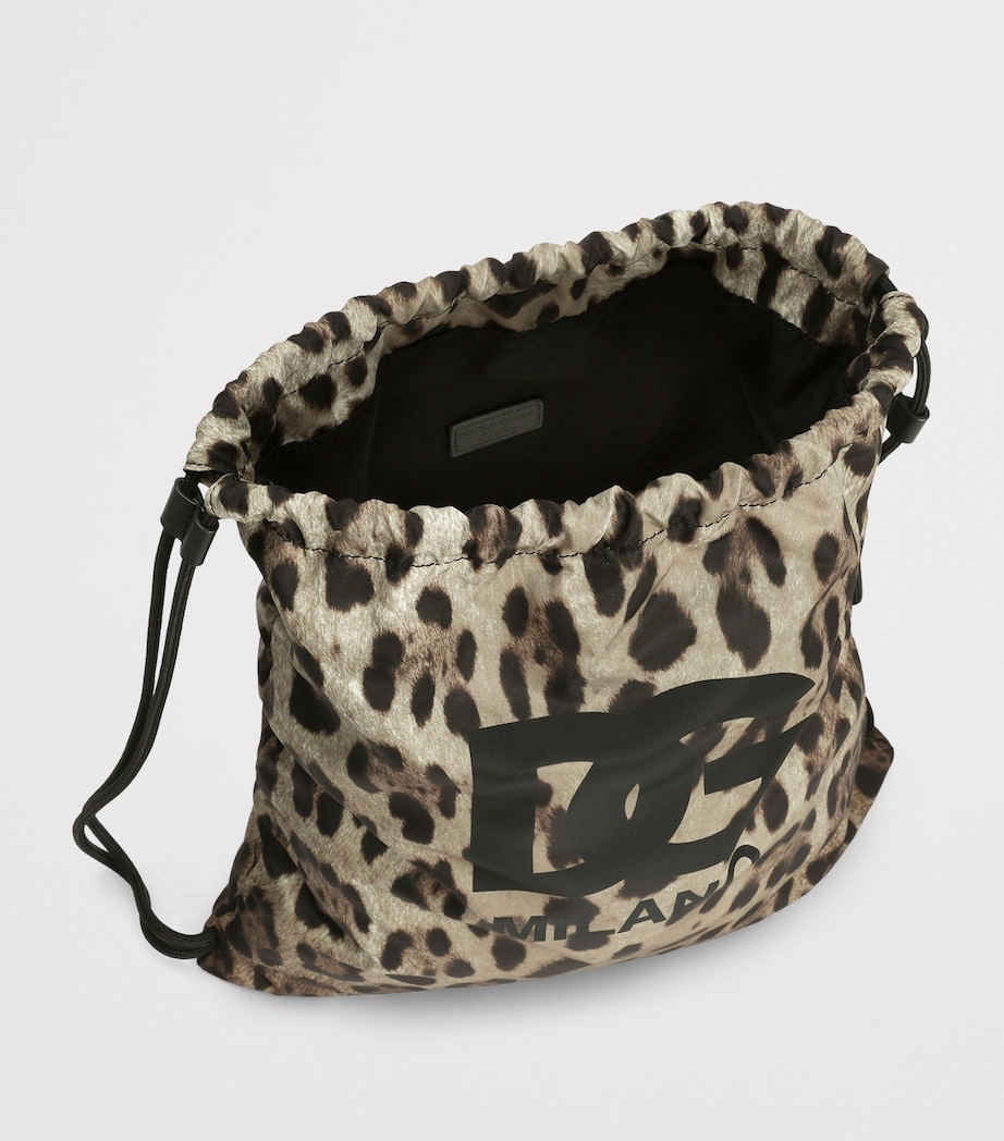 Dolce&Gabbana Kids Leopard Print Drawstring Backpack M Image 3